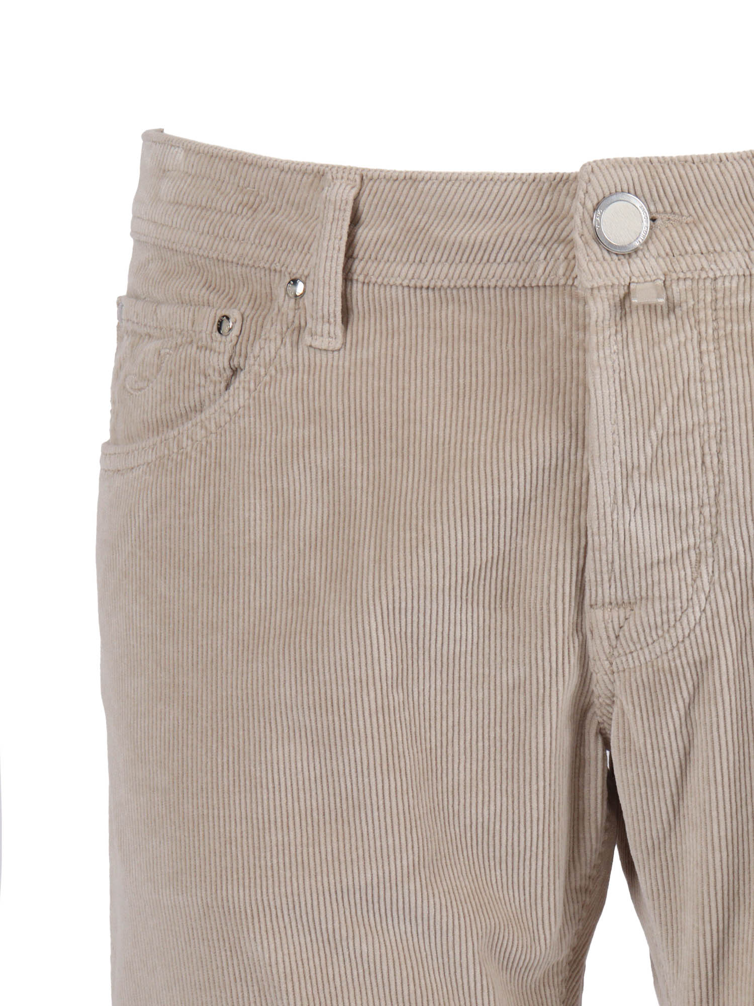 5 POCKETS SLIM FIT PANTS Beige Cotton Modal Elastane Jean