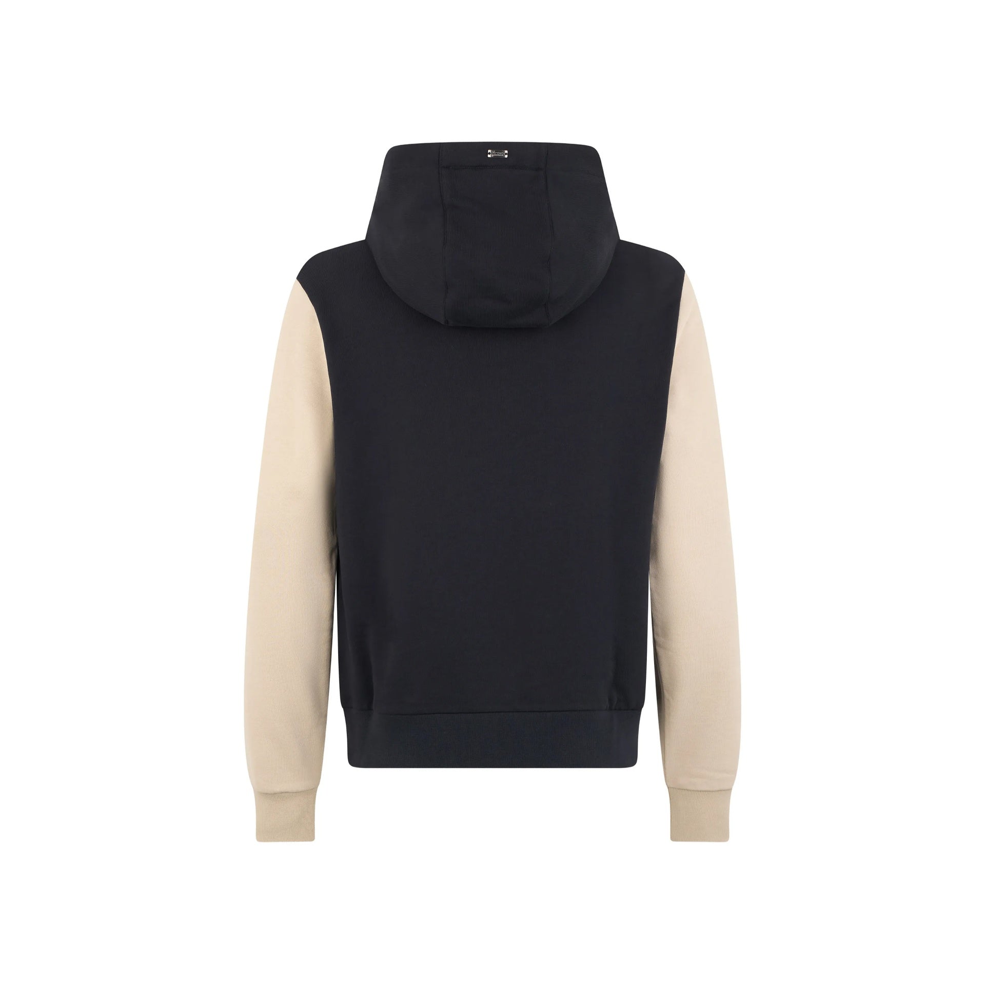 Herno Colour-Block Hooded Sweatshirt Blue Cotton