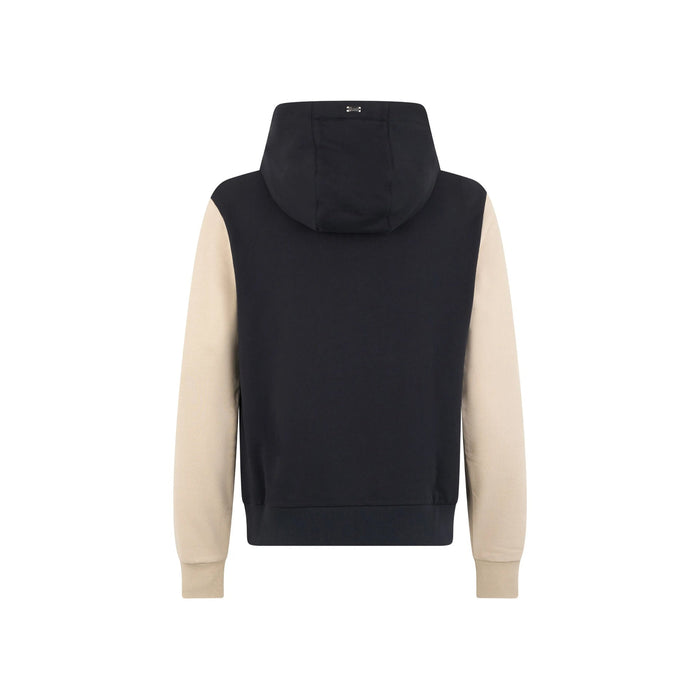 Herno Colour-Block Hooded Sweatshirt Blue Cotton