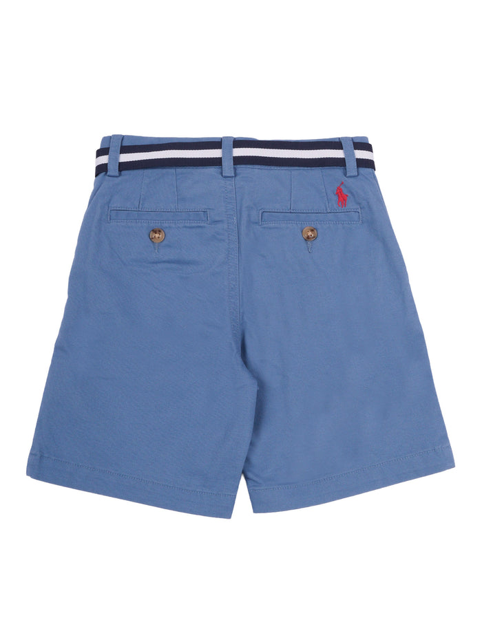 Bedford Shrt-Shorts-Flat Front Blue Cotton Elastane Bermuda Short
