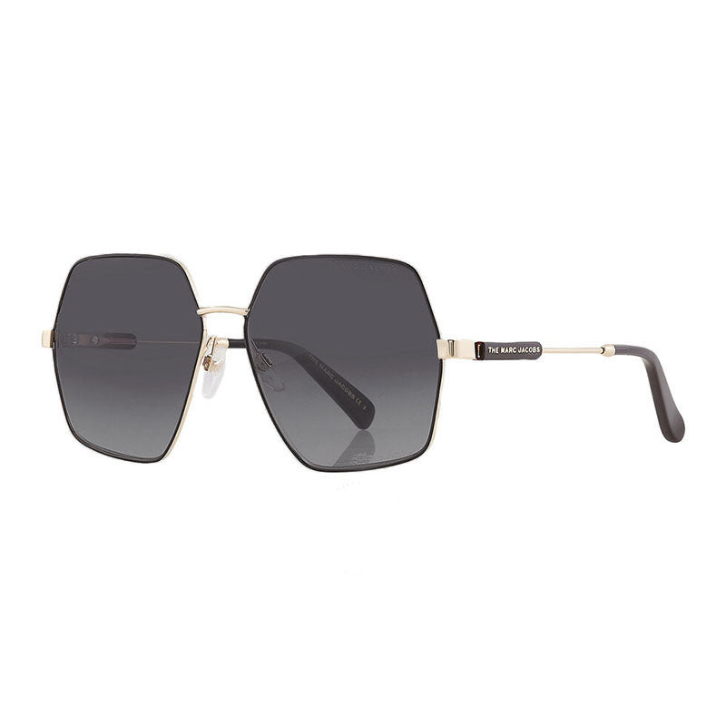 Marc Jacobs Sunglasses Rectangle Full Rim, Gold-Black Frame And Dark Grey Gradient Lens Marc575-S0rhl9o