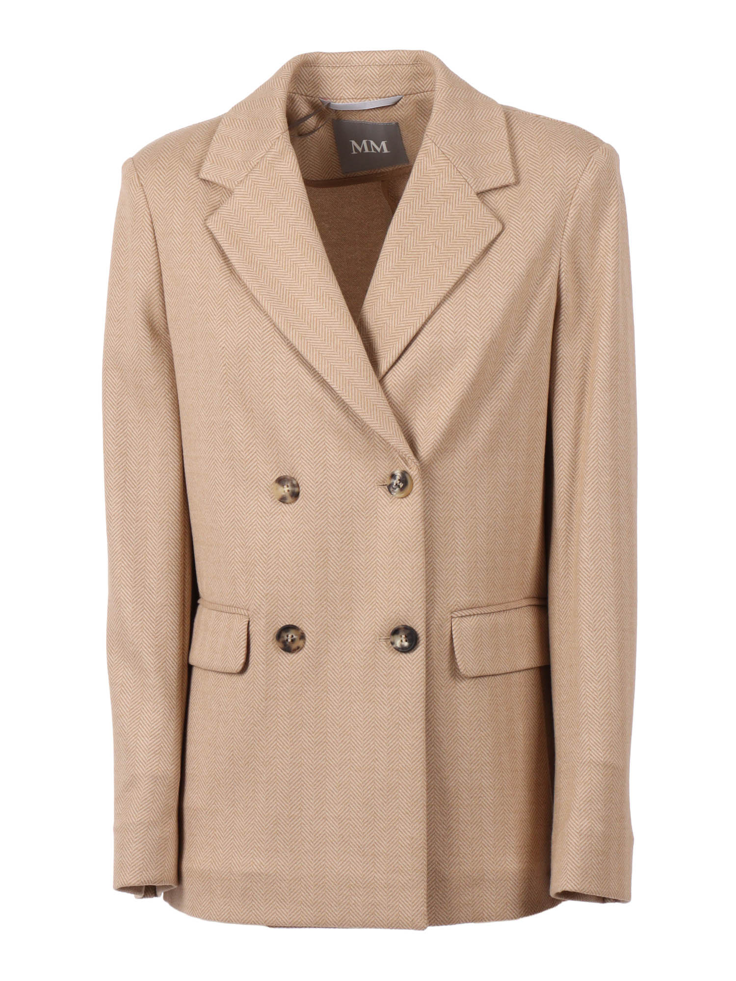 Jersey Jacket Beige Viscose Polyester Elastane