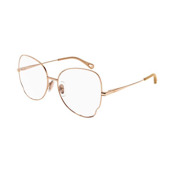 Chloe Eyeglasses Butterfly Full Rim, Gold Frame And Clear Demo Lenses Lens Ch0098o002 Sunglasses