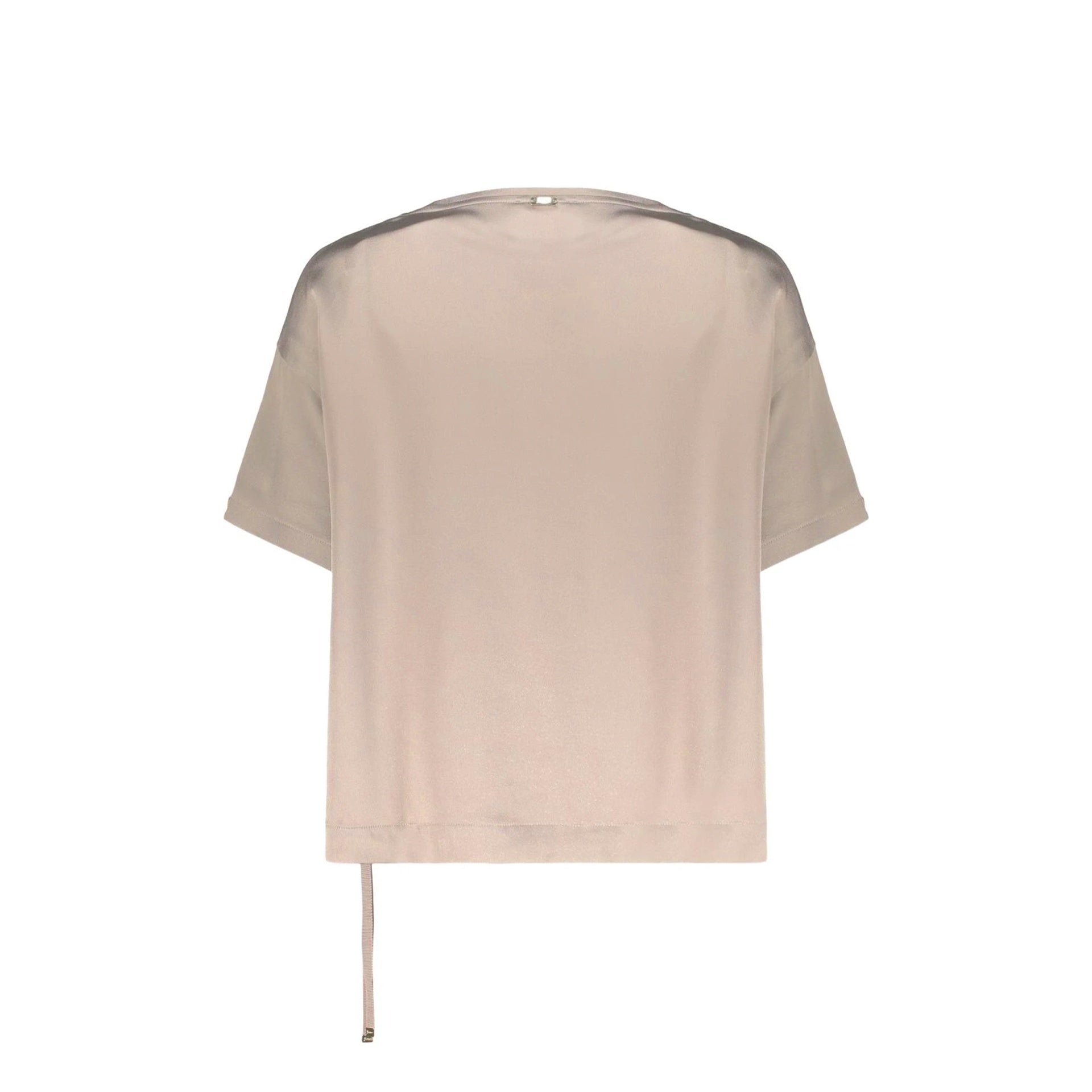Herno Asymmetric Short-Sleeve Blouse Beige Acetate Viscose