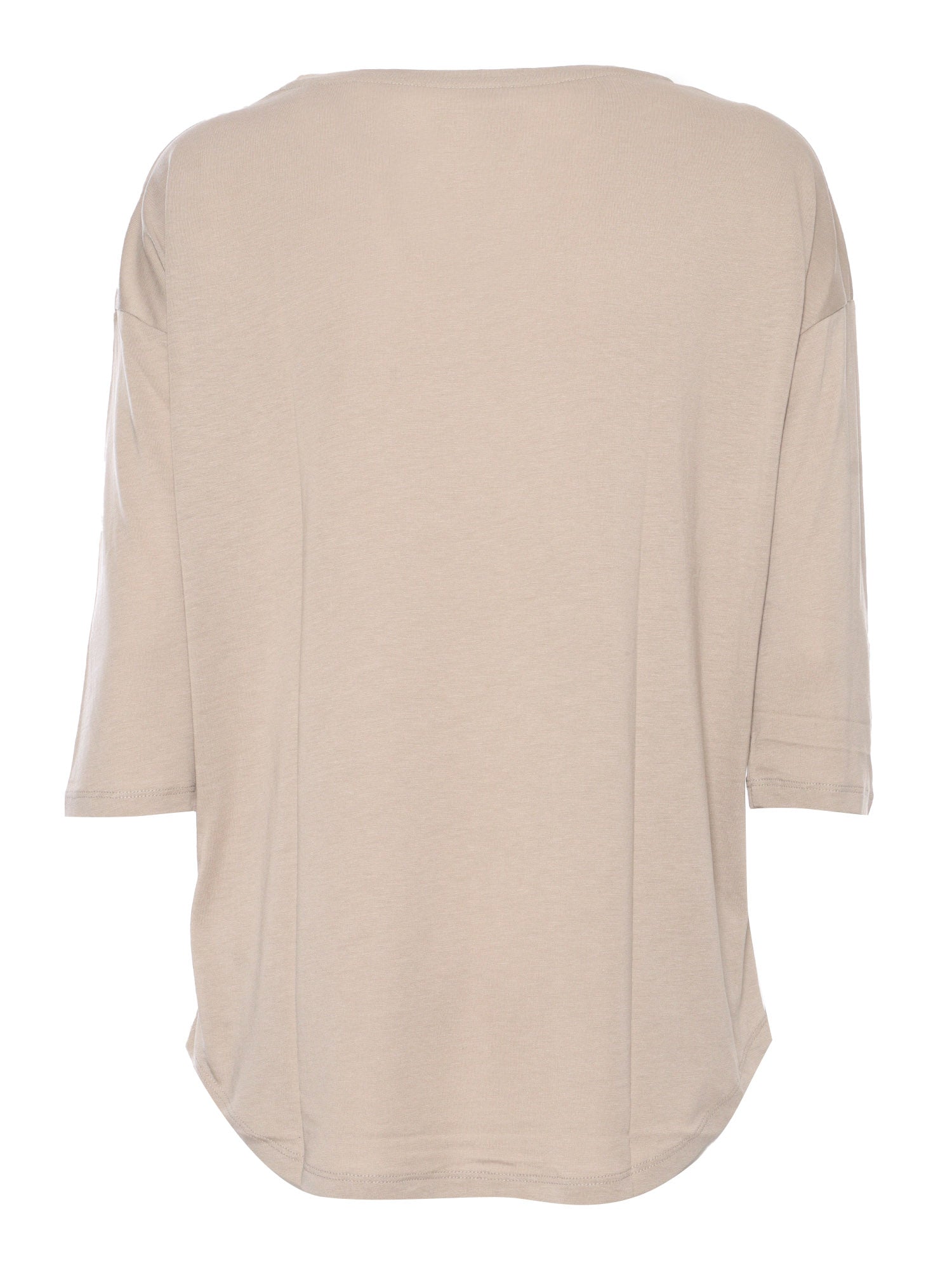 Beige sweater Lyocell Cotton Short Sleeves T-shirt