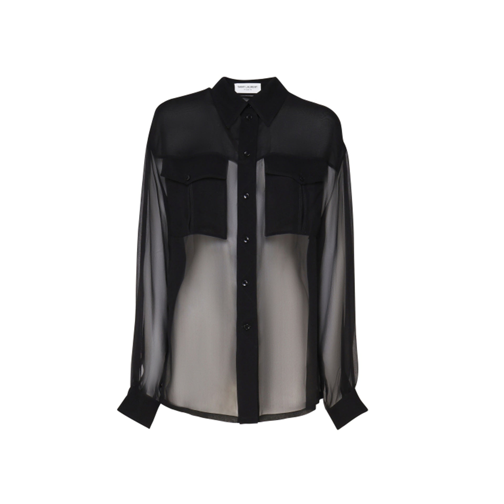 Silk Crepe Muslin Shirt Black