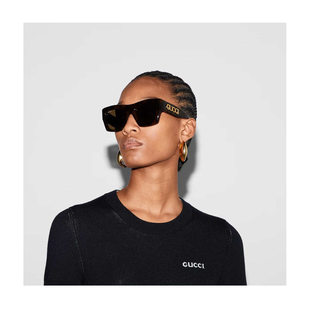 GG1772S Gucci Lido 007 Havana Marrone Recycled Acetate Occhiali Sole