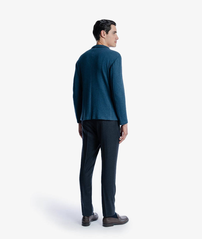 Deconstructed Silk Blazer Milan Navy Jersey Jacket