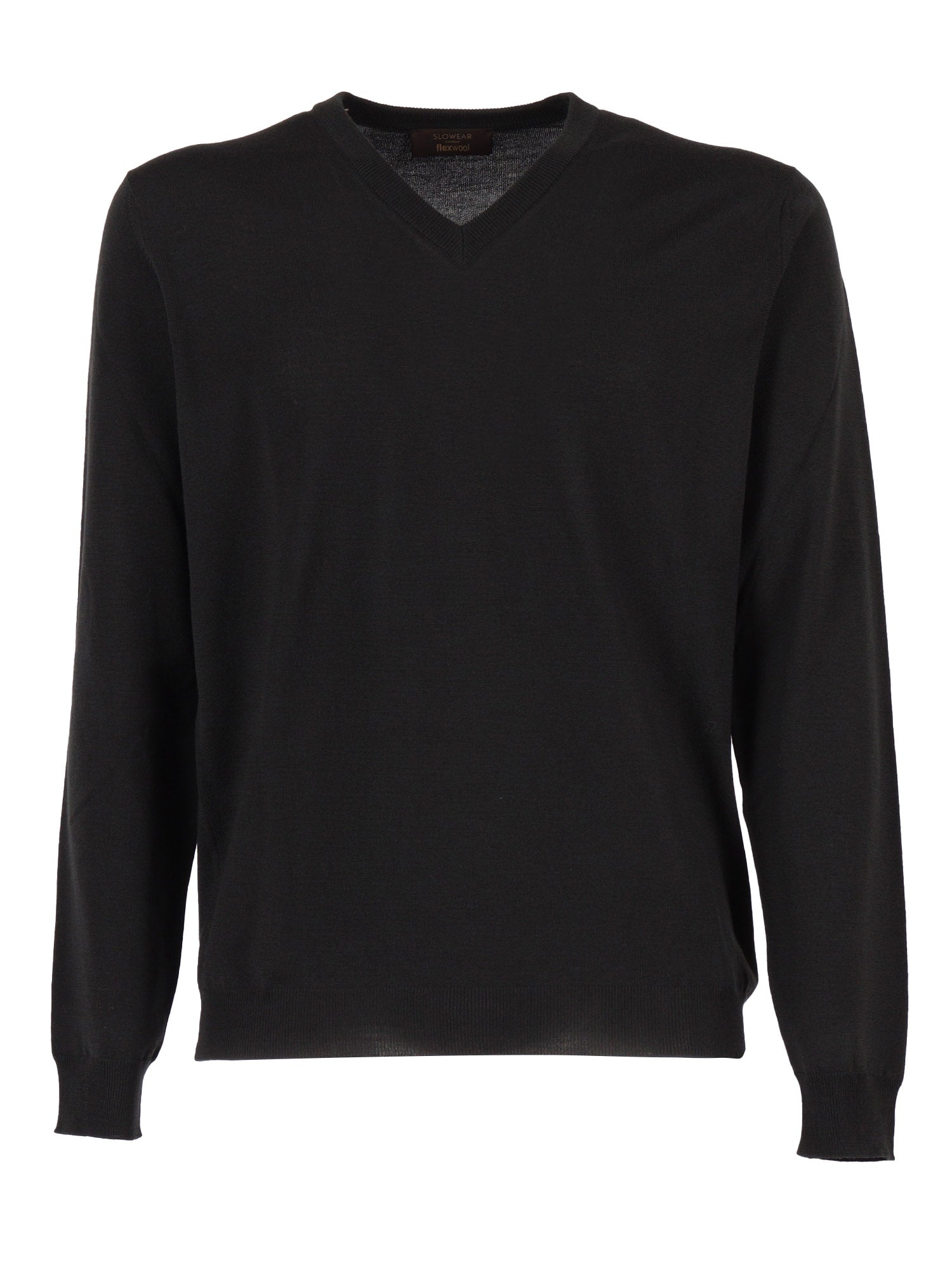 V Neck Sweater Green Virgin Wool Polyamide