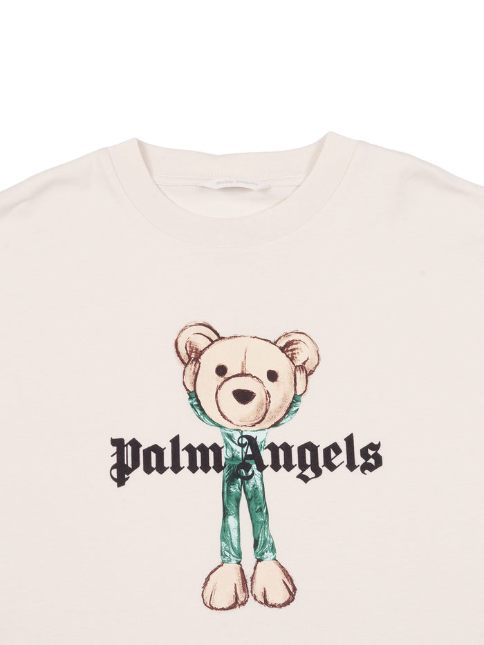 Pa Mascotte Bear Over Tee Boy White Cotton Short Sleeves T-shirt