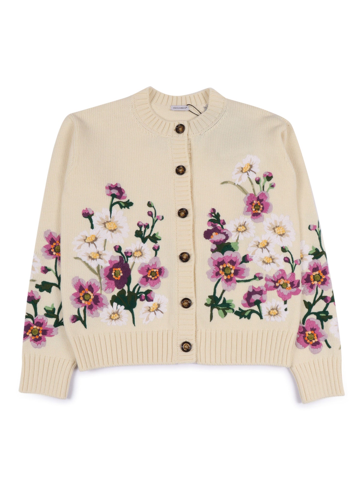 Cardigan White Virgin Wool