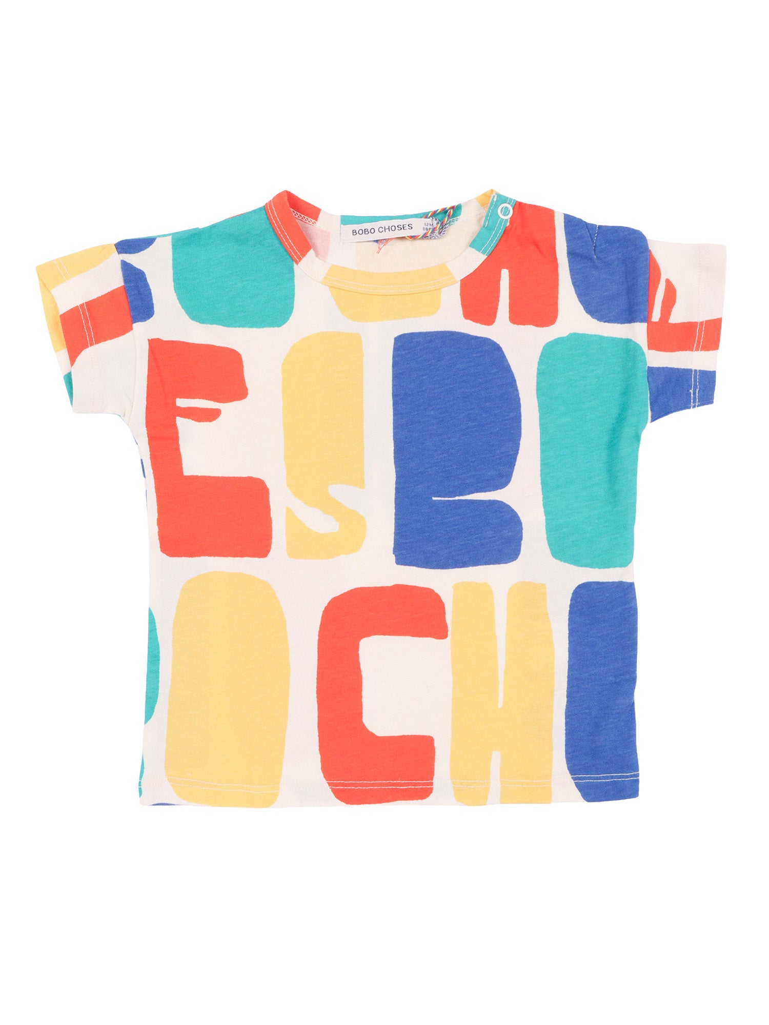 Bobo Choses Color all over T-shirt White Organic Cotton Short Sleeves