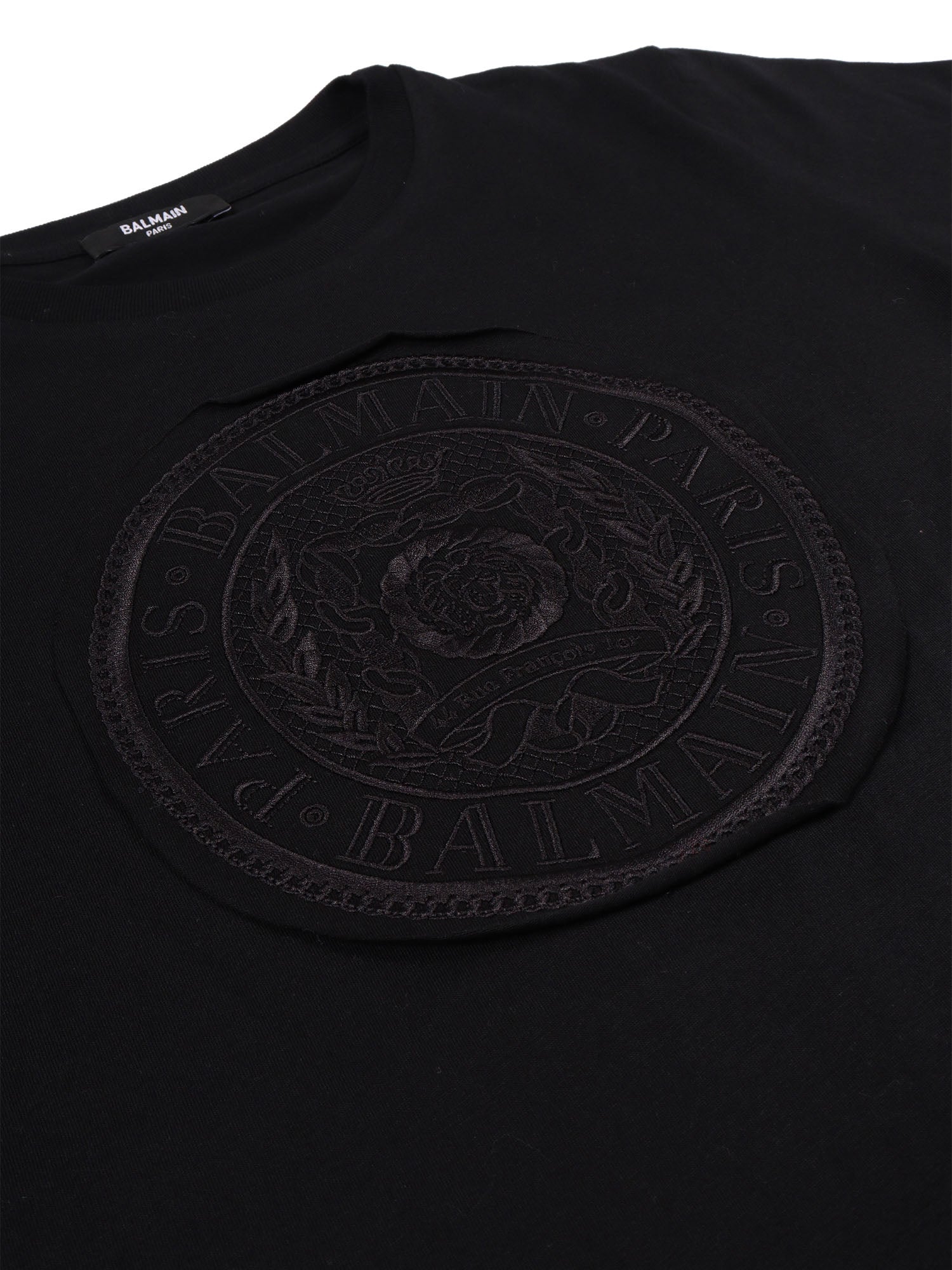 T-Shirt-Top Black Cotton Short Sleeves T-shirt