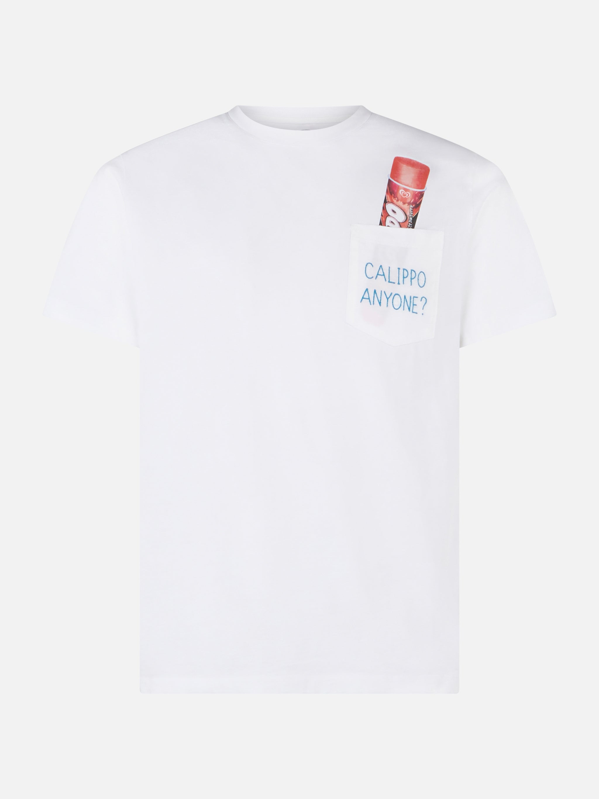 Cotton T-Shirt With Calippo Anyone? Embroidery| Algida® Special Edition White