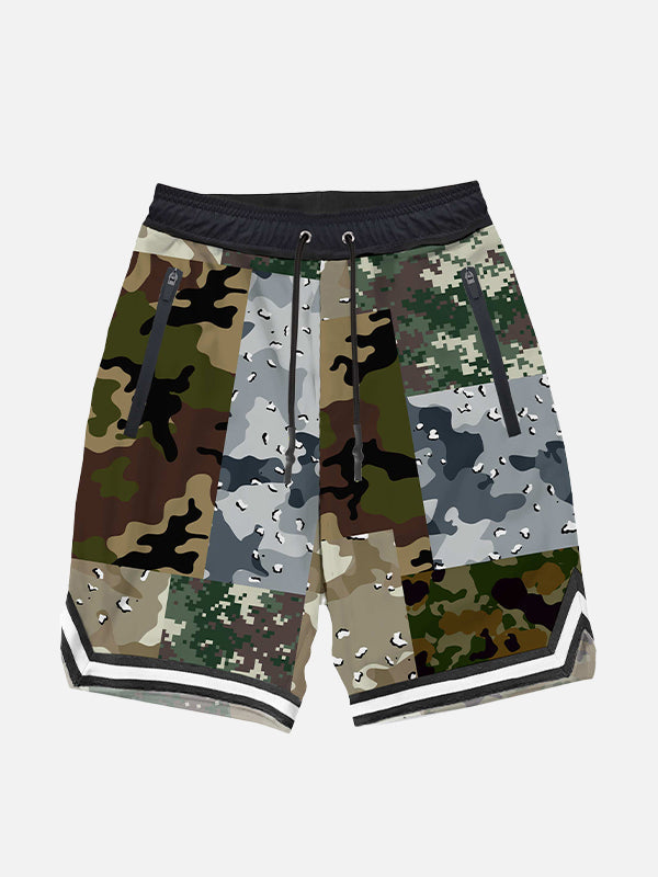 Boy Long Swim Shorts With Camouflage Print __single__ Swimshort
