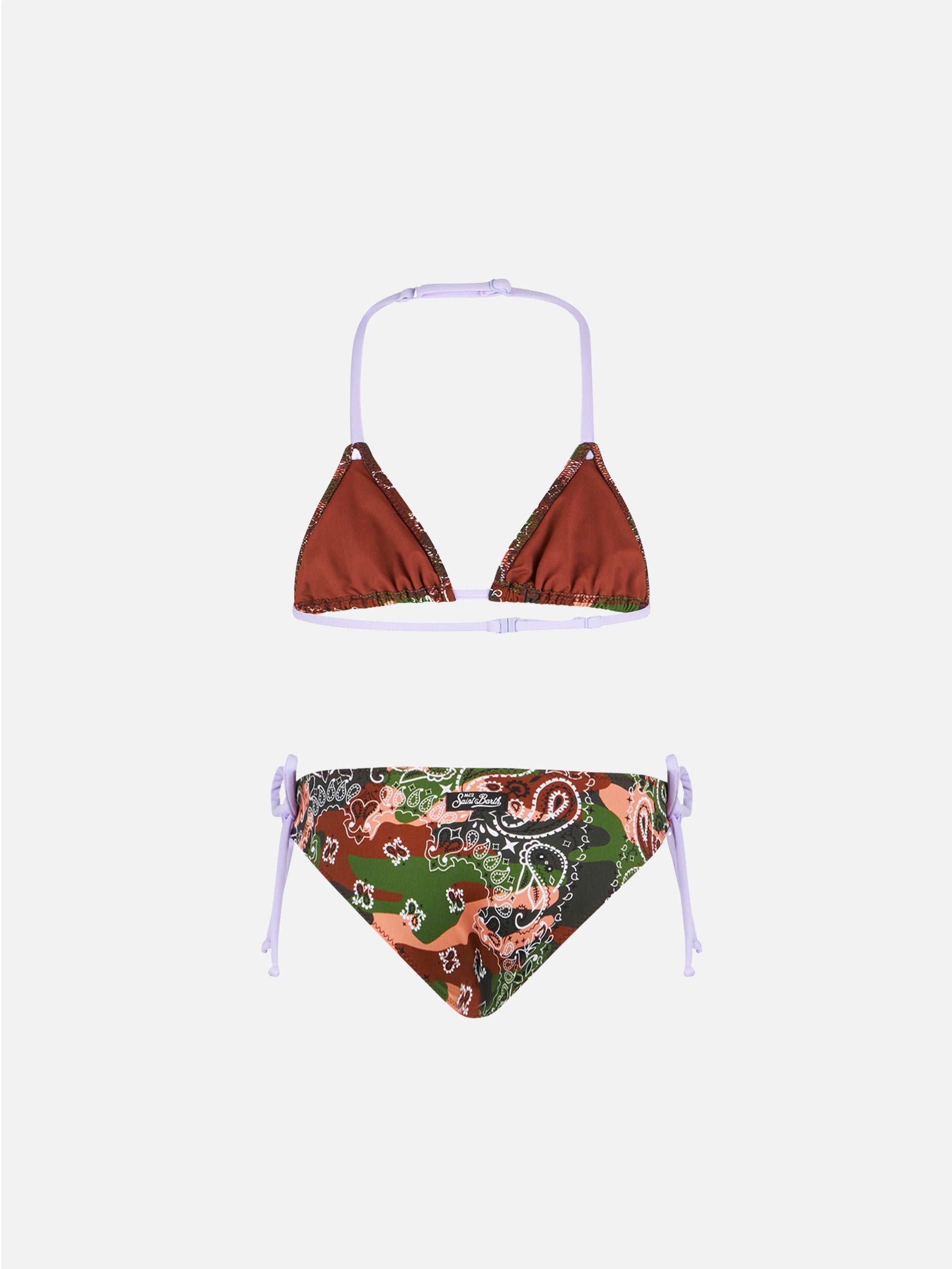 Triangle Bikini Holly With Mimetic Bandana Print Grey