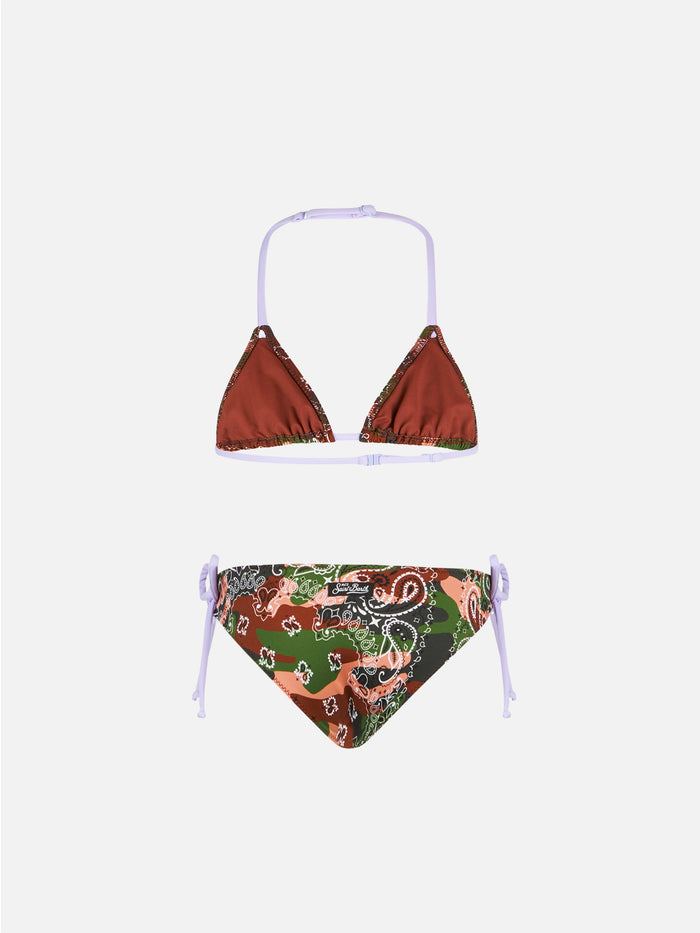 Triangle Bikini Holly With Mimetic Bandana Print Grey