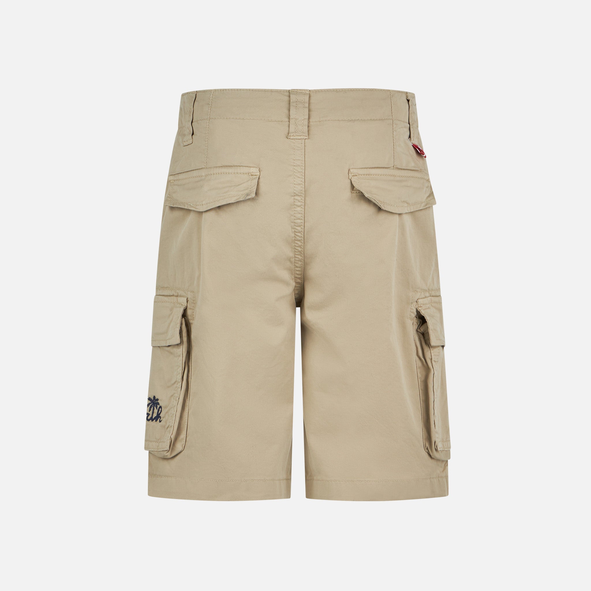 Boy Beige Cotton Cargo Shorts White Pant