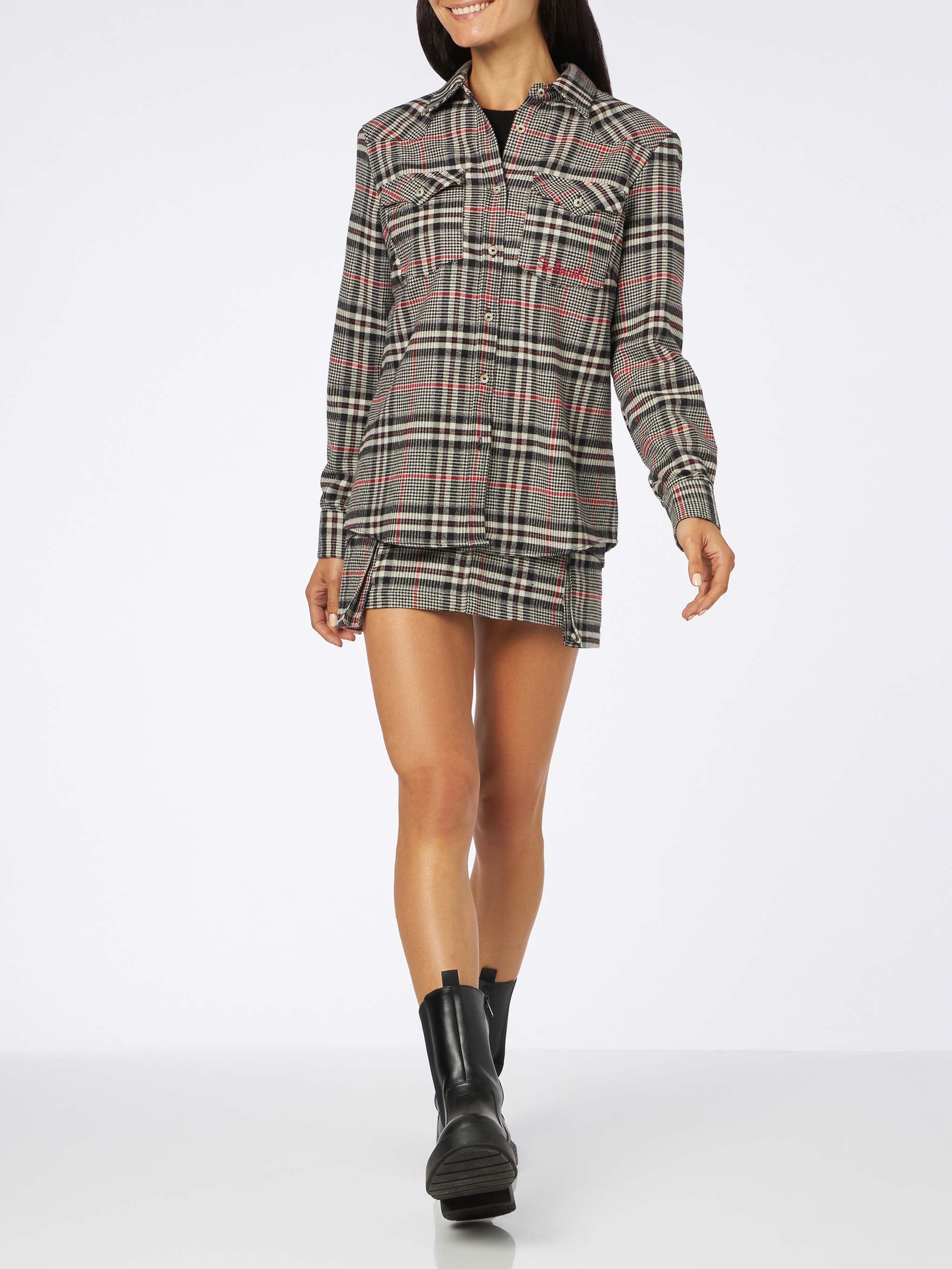 Prince Of Wales Fern Cargo Miniskirt Black Skirt