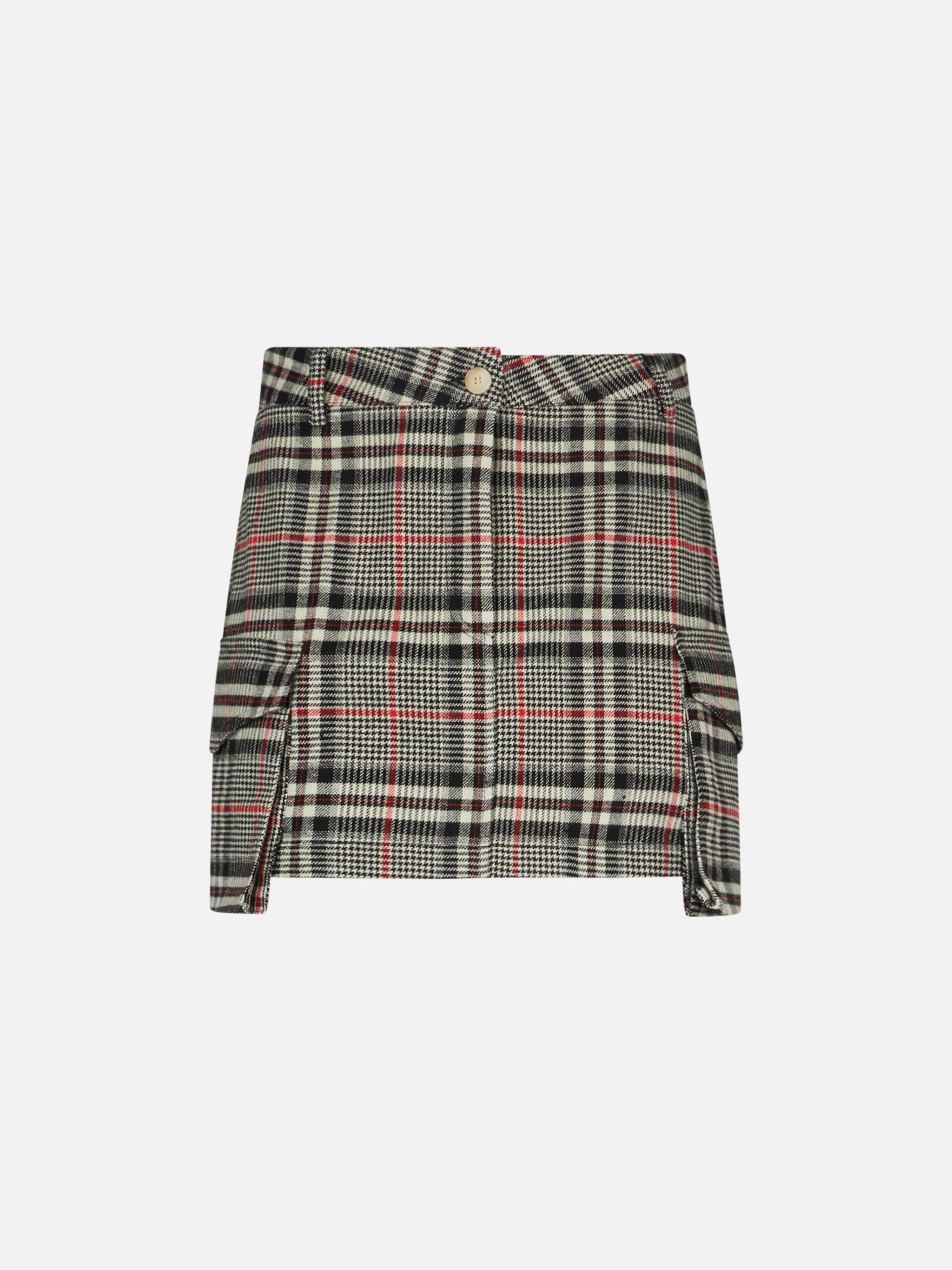 Prince Of Wales Fern Cargo Miniskirt Black Skirt