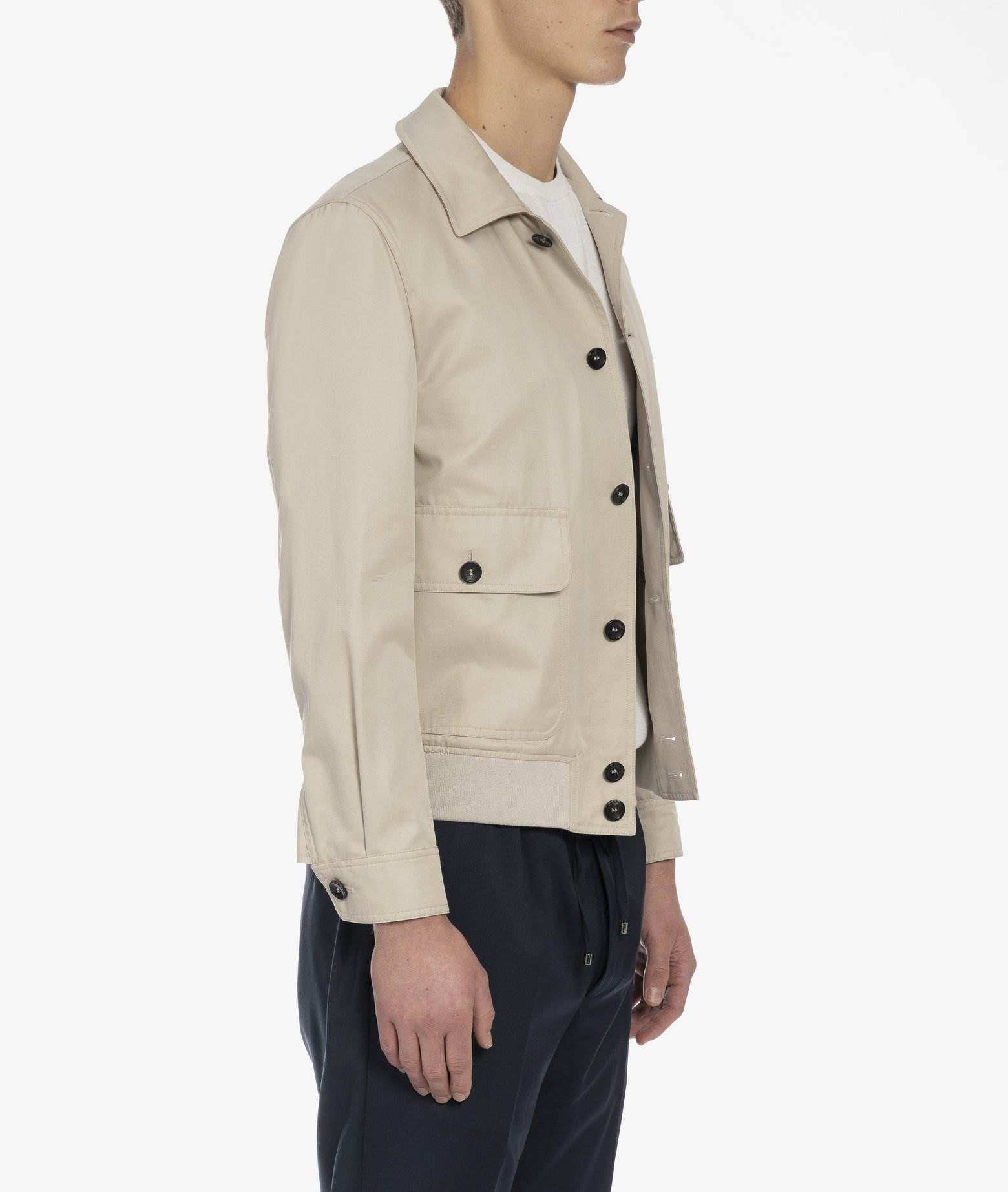 Cotton Jacket Sempione Beige Sportwear Blouson