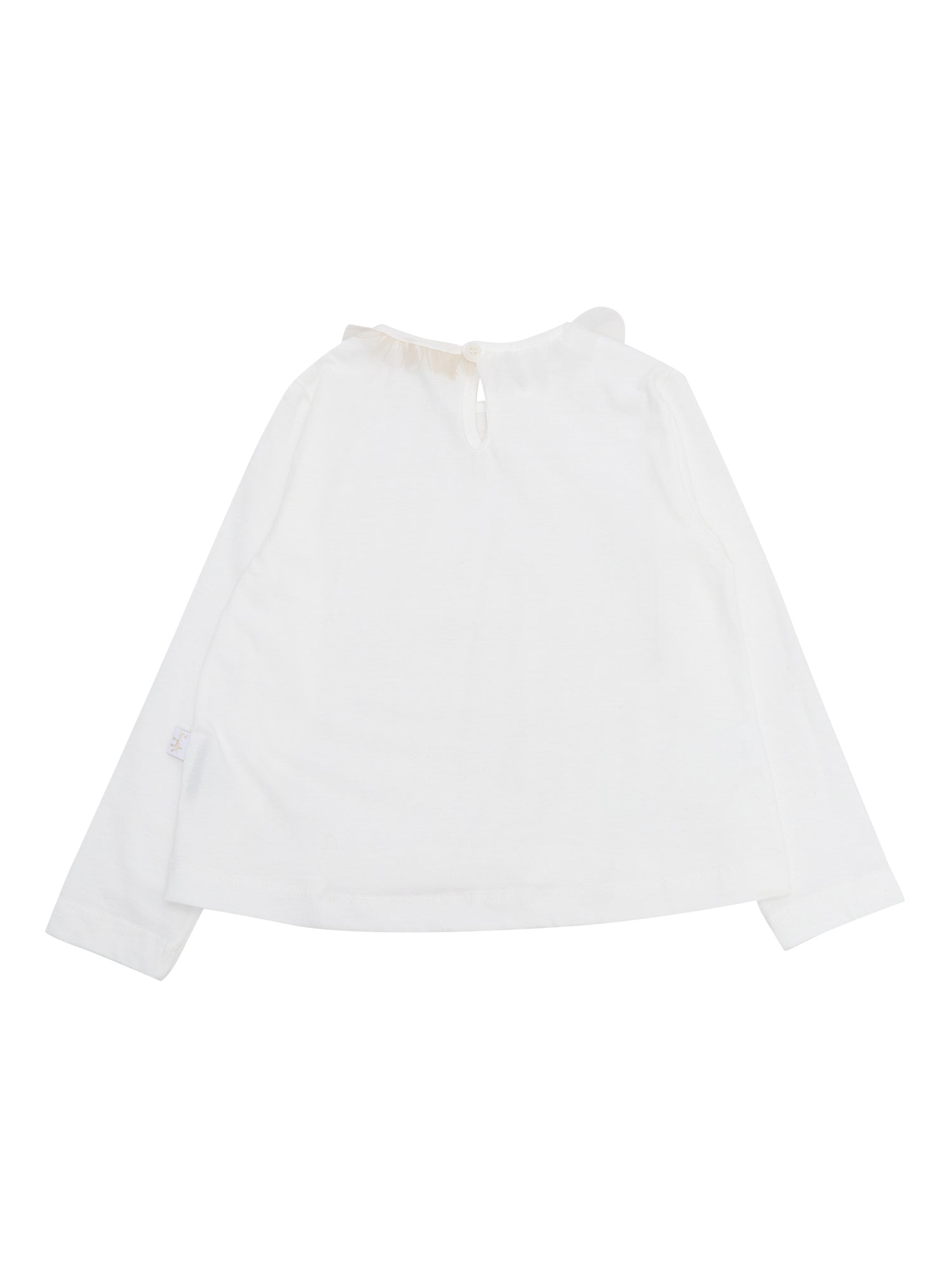 Long Sleeved T-Shirt White Cotton Fabric 2 Polyamide Sleeves