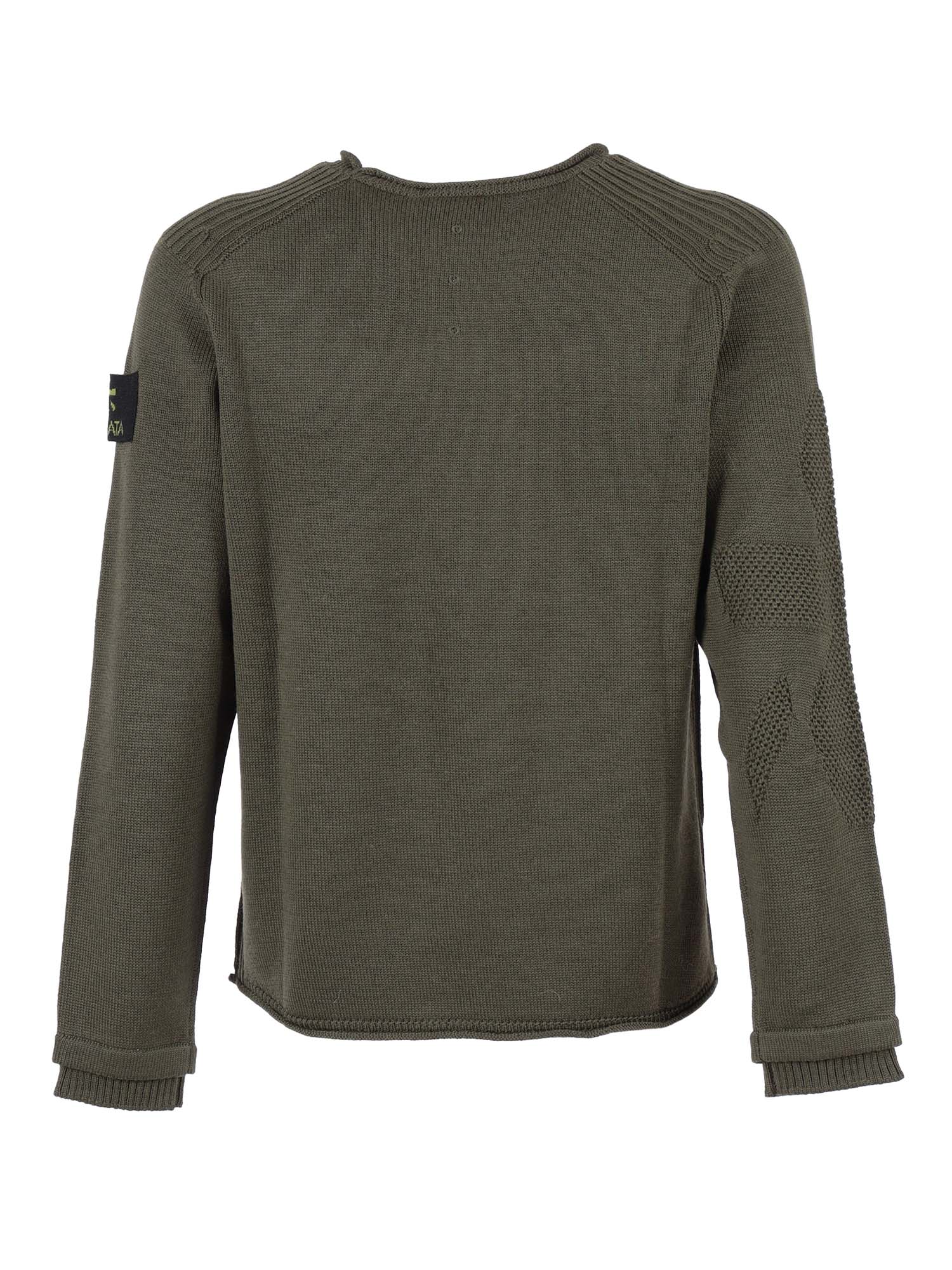 Mid Weigh Jumper Green Virgin Wool Crewneck