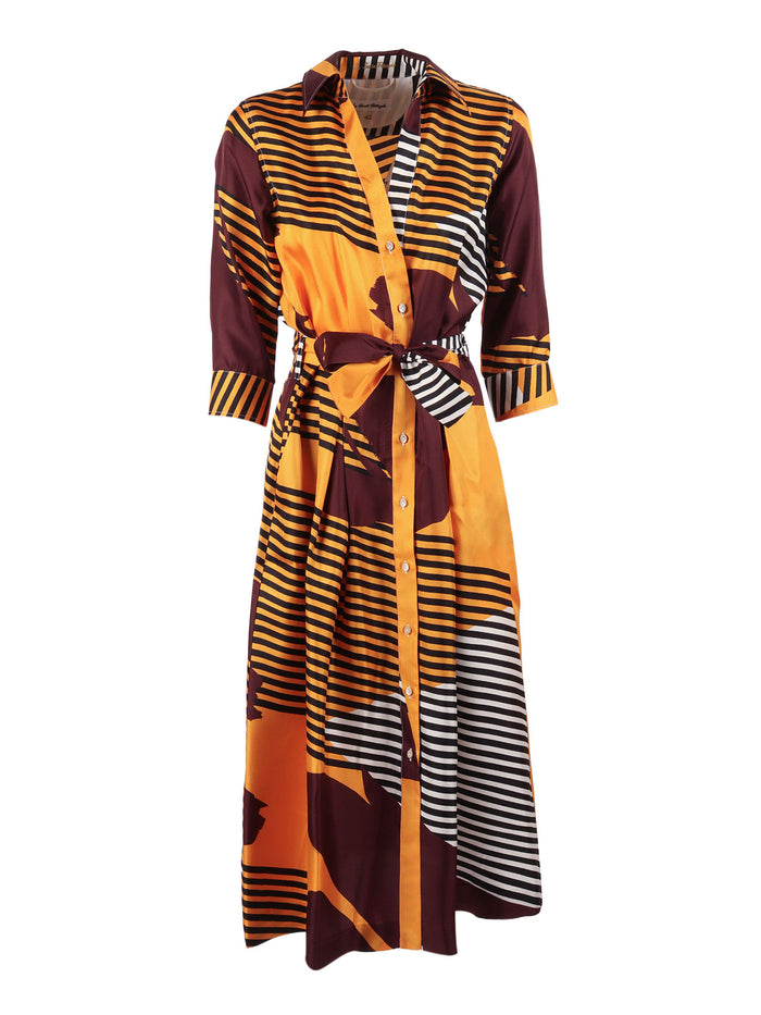 Tangerine Patterned Dress Orange Abiti E Tute Donna