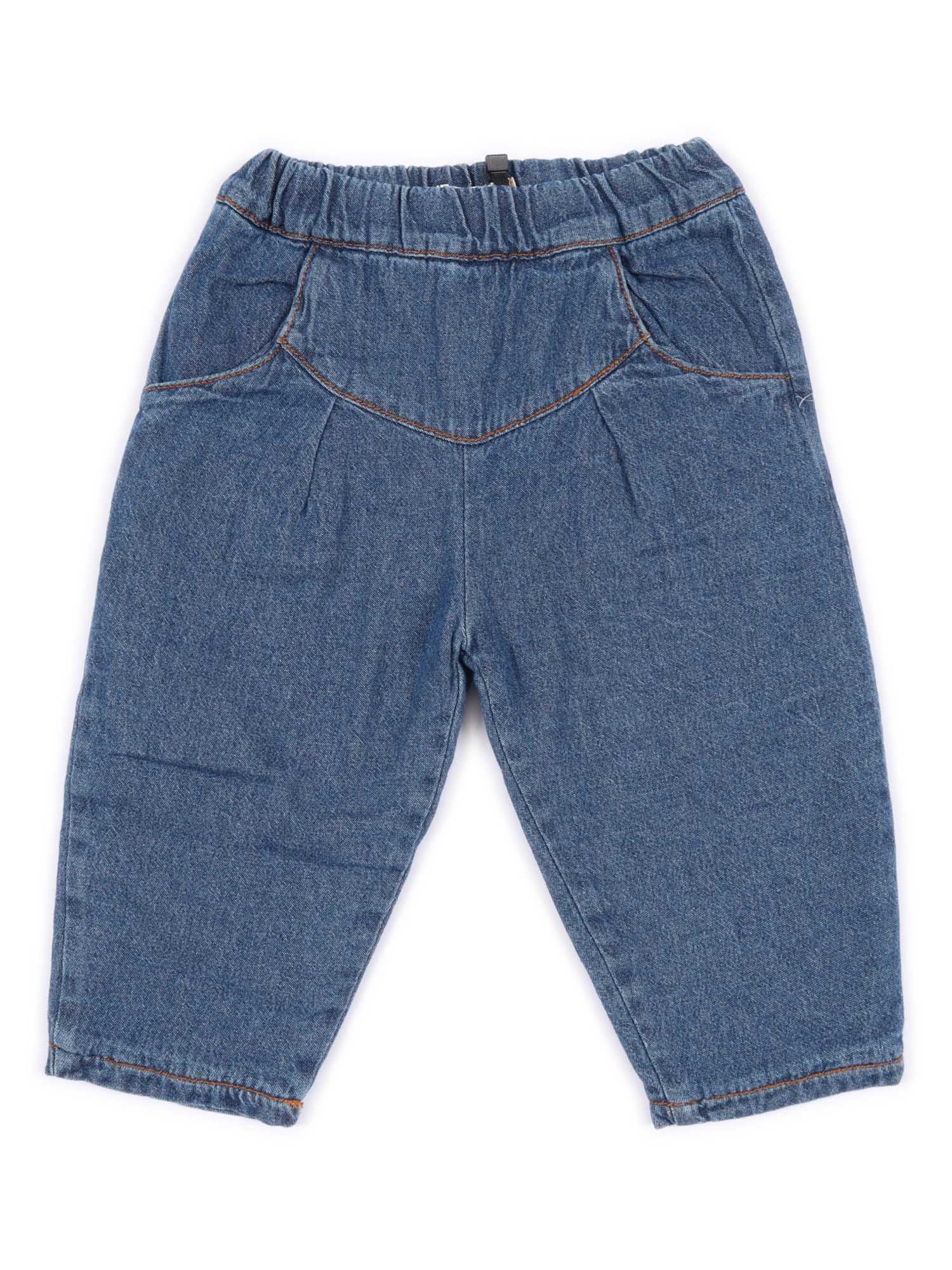 Lined Pants Blue Cotton