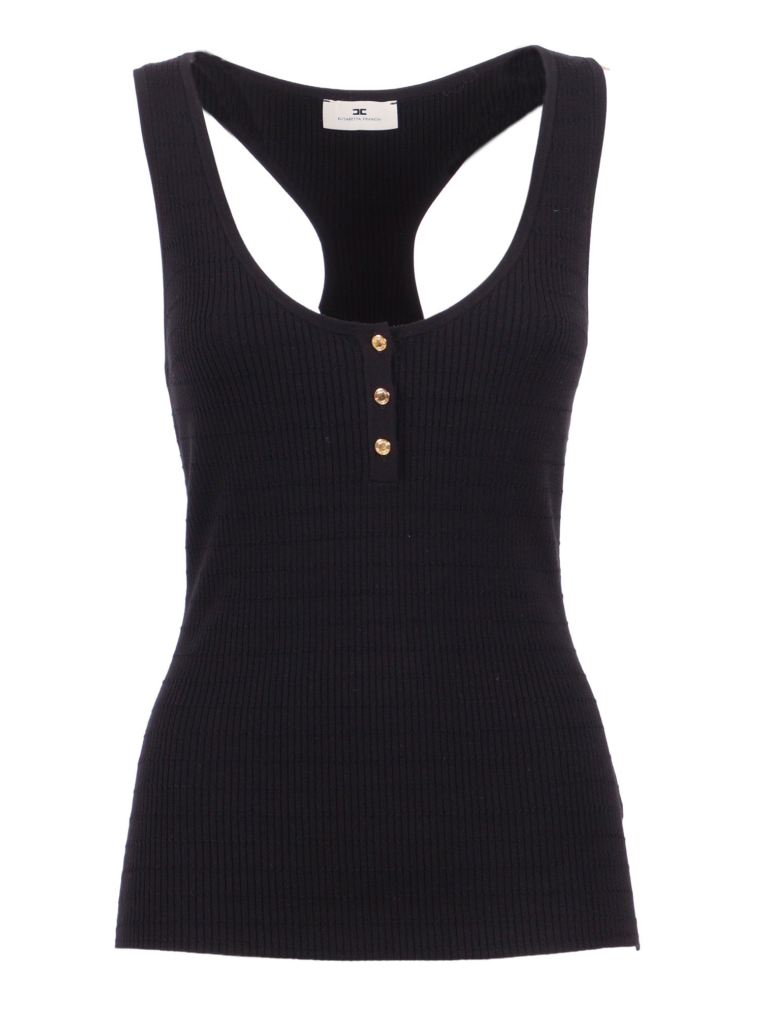Womans Knitted Top Black Lyocell Polyamide Silk