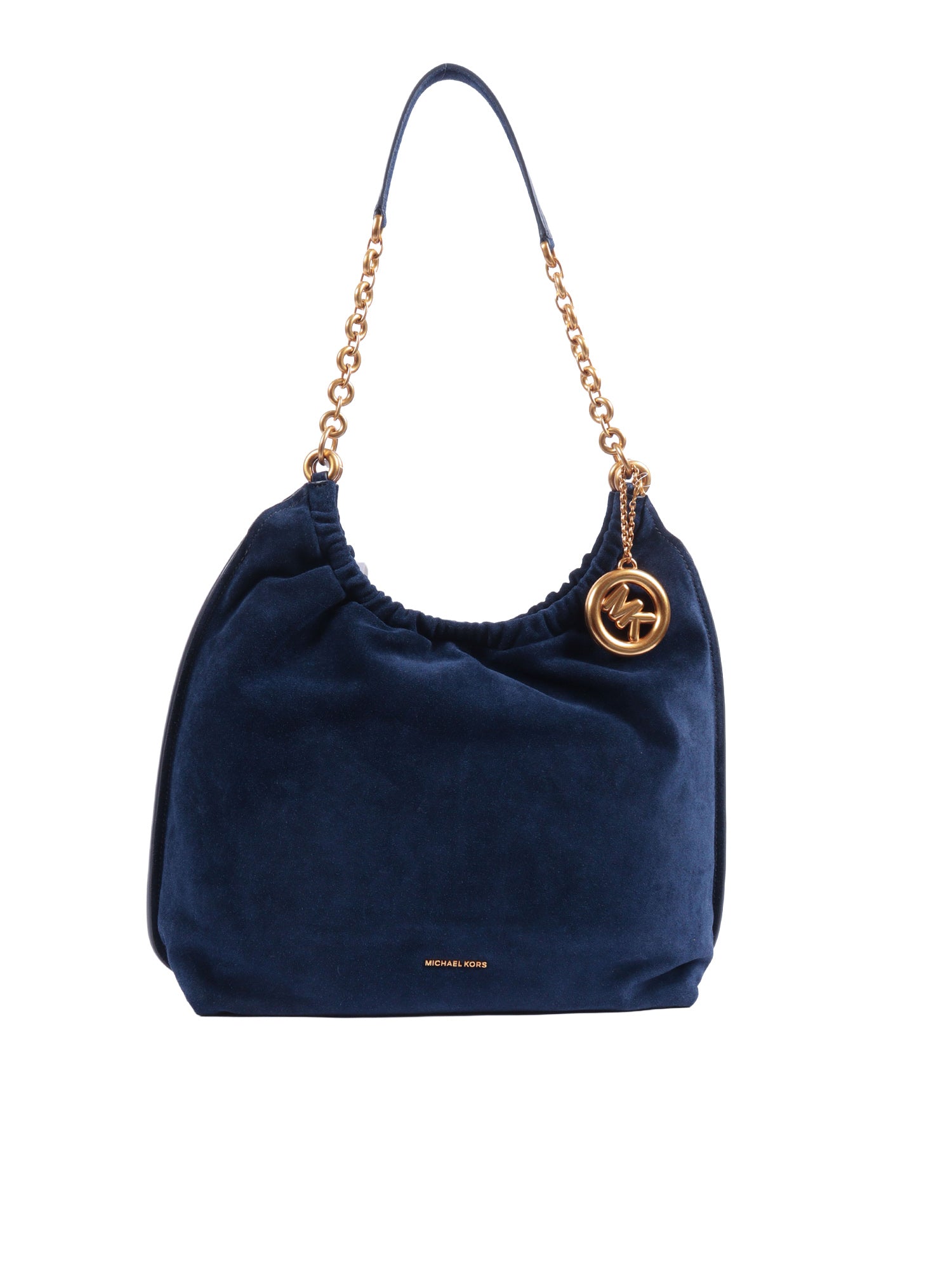 Lg Cinch Msgr Blue Calf Leather Handbag