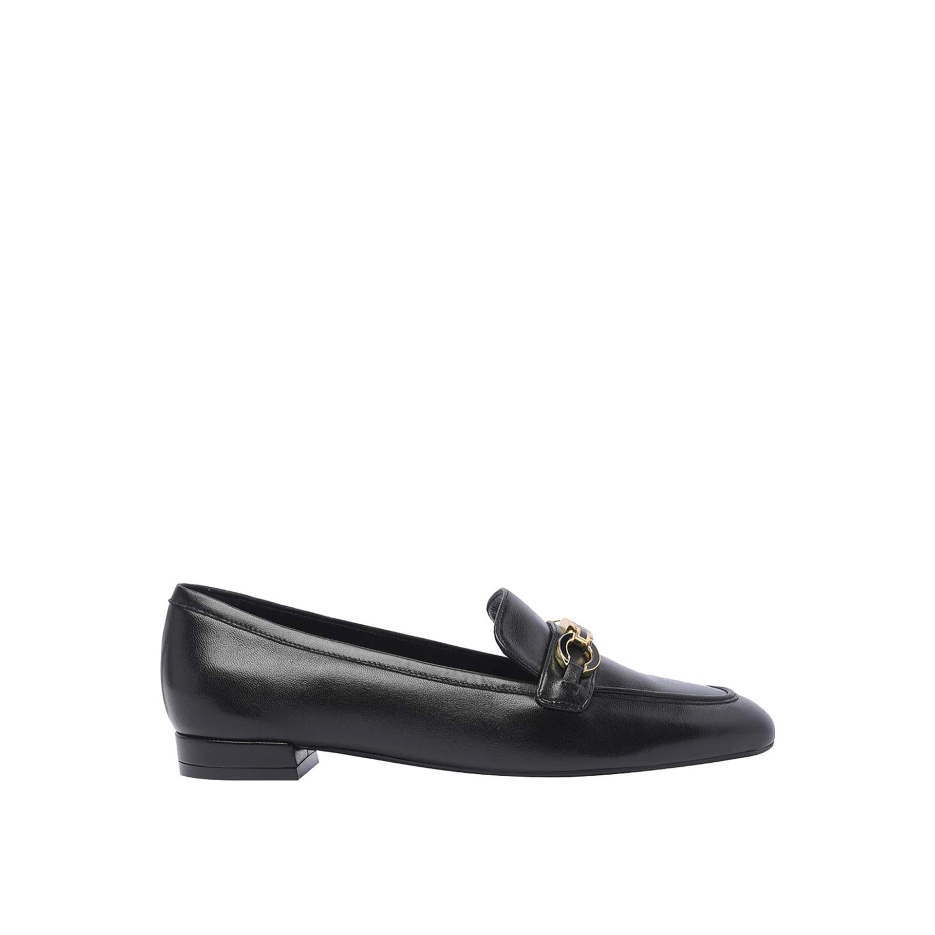 Signature Square Leather Loafers Black Calf