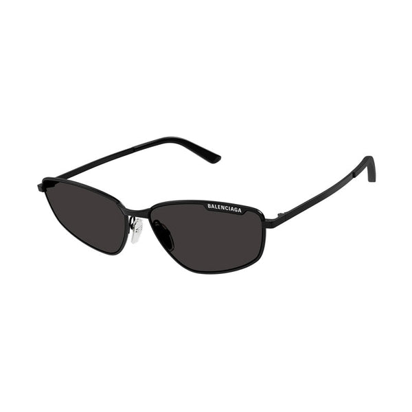 Balenciaga Sunglasses Rectangle Full Rim, Shiny Black Frame And Grey Lens Bb0277s001 One Color