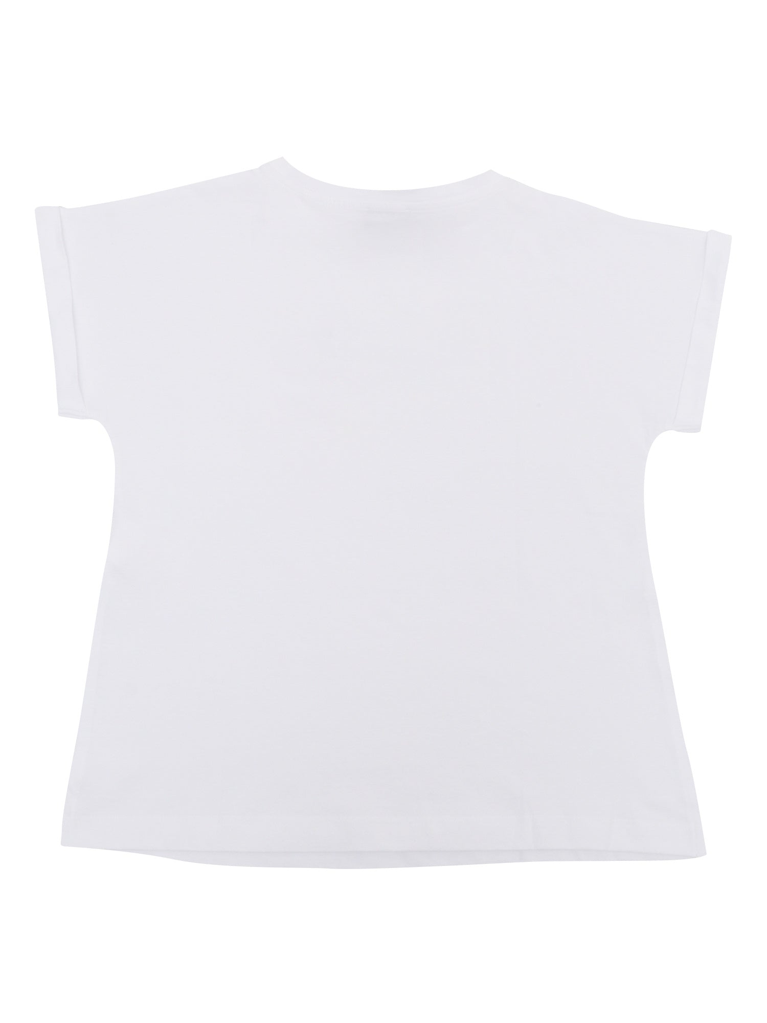 Girls T-shirt with rhinestones White Cotton Short Sleeves