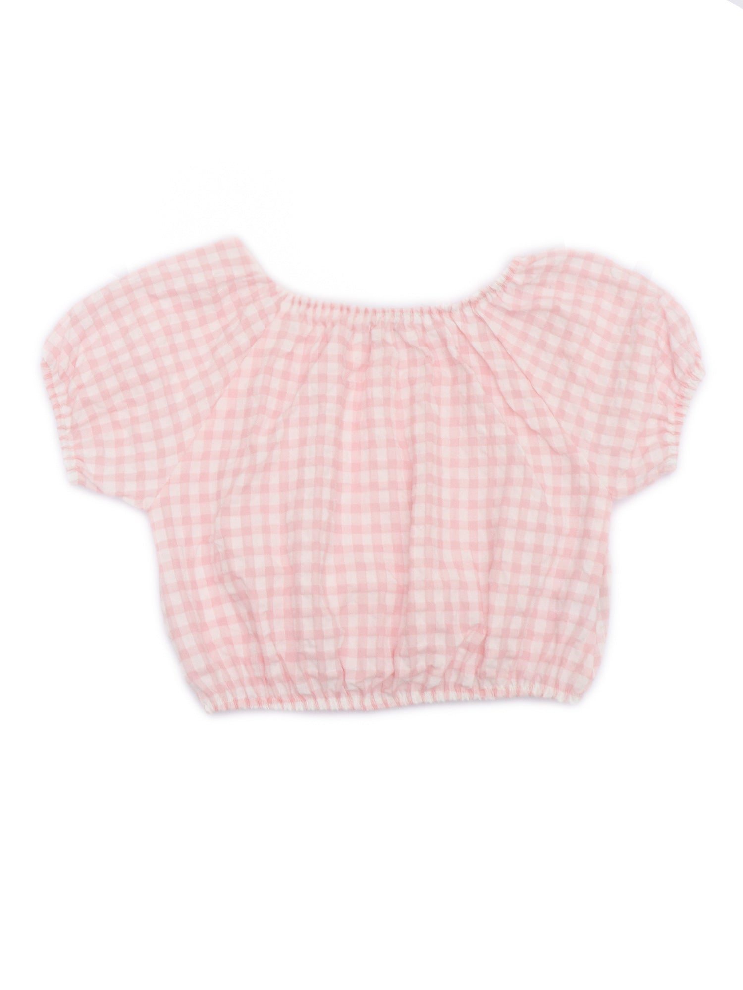 VICHY CROPPED TOP Pink
