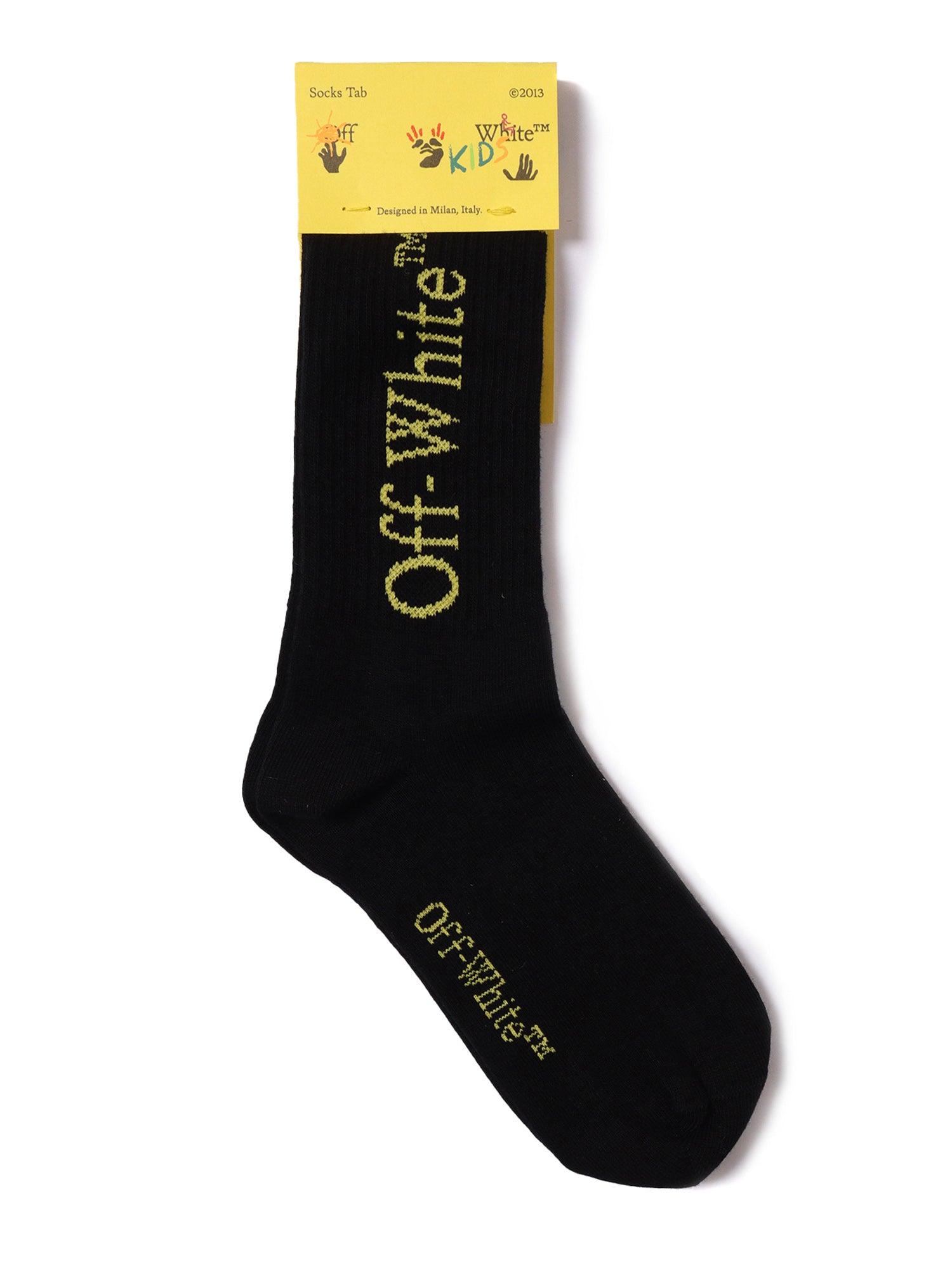 Bookish Strpes Long Socks Black - Yellow Polyamide Elastane Cotton