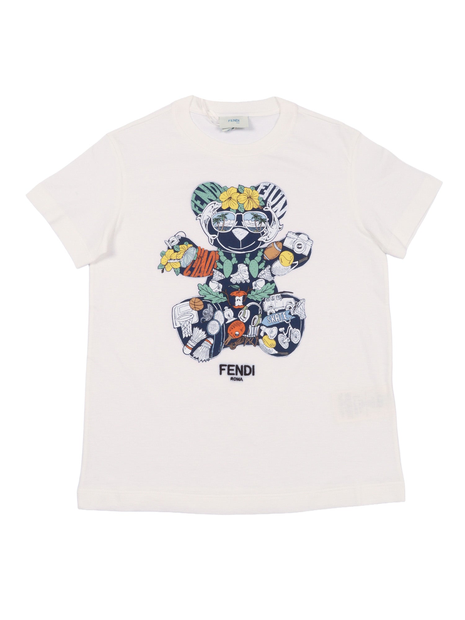 JERSEY T-SHIRT White Cotton Embroidery Polyester Short Sleeves