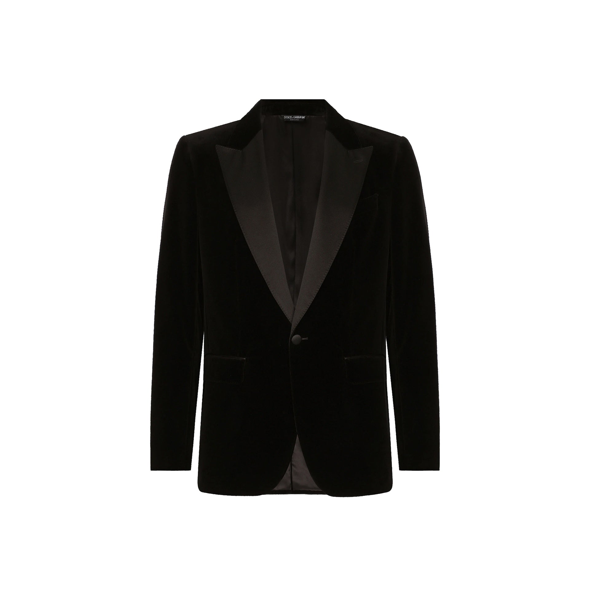 Tuxedo Velvet Jacket Black Cotton Polyester Silk