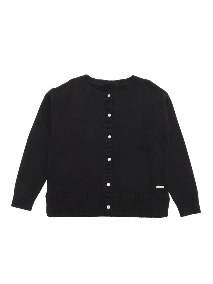 Cardigan Black Angora Wool Polyamide Viscose