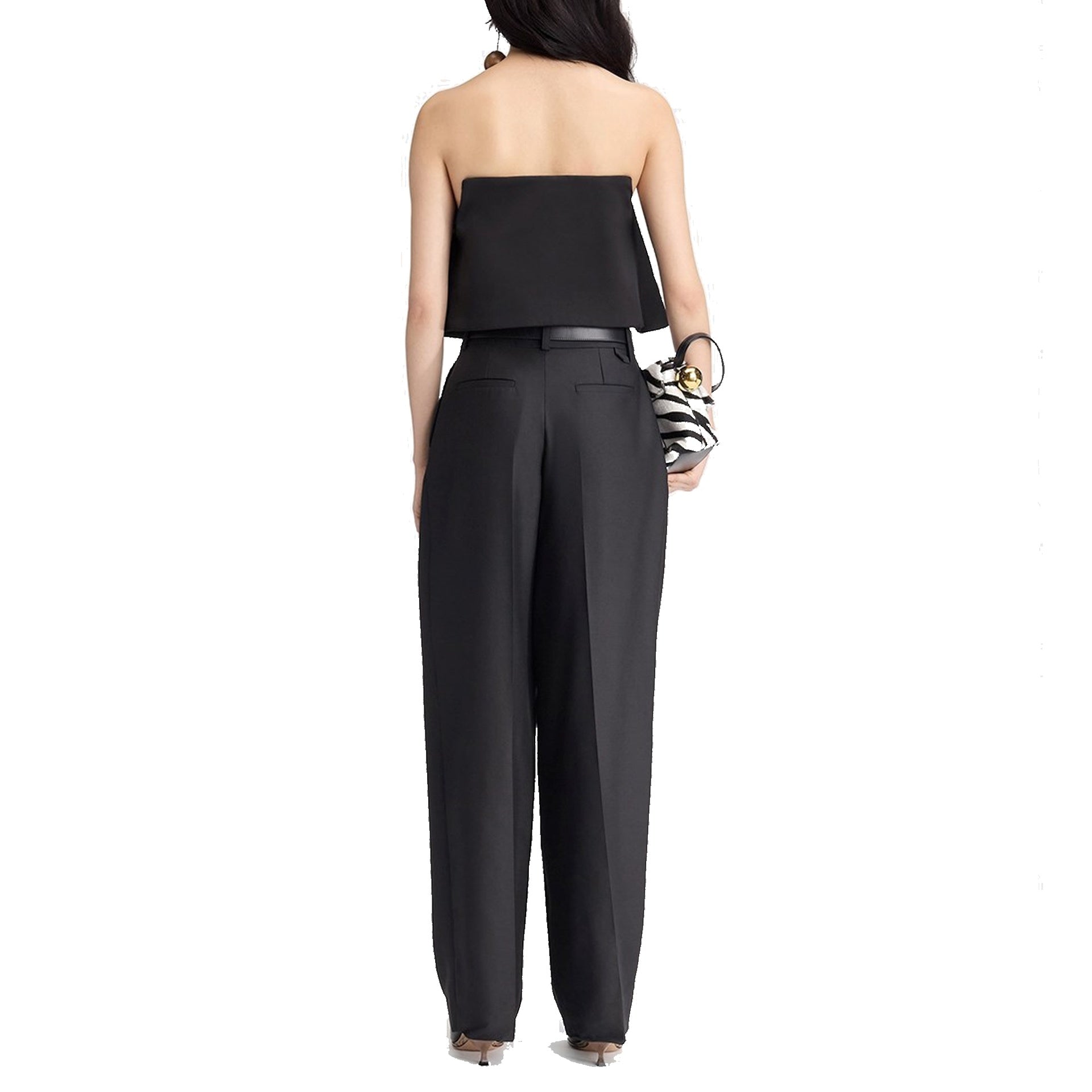 Curzio Flared Pants Black Silk Virgin Wool
