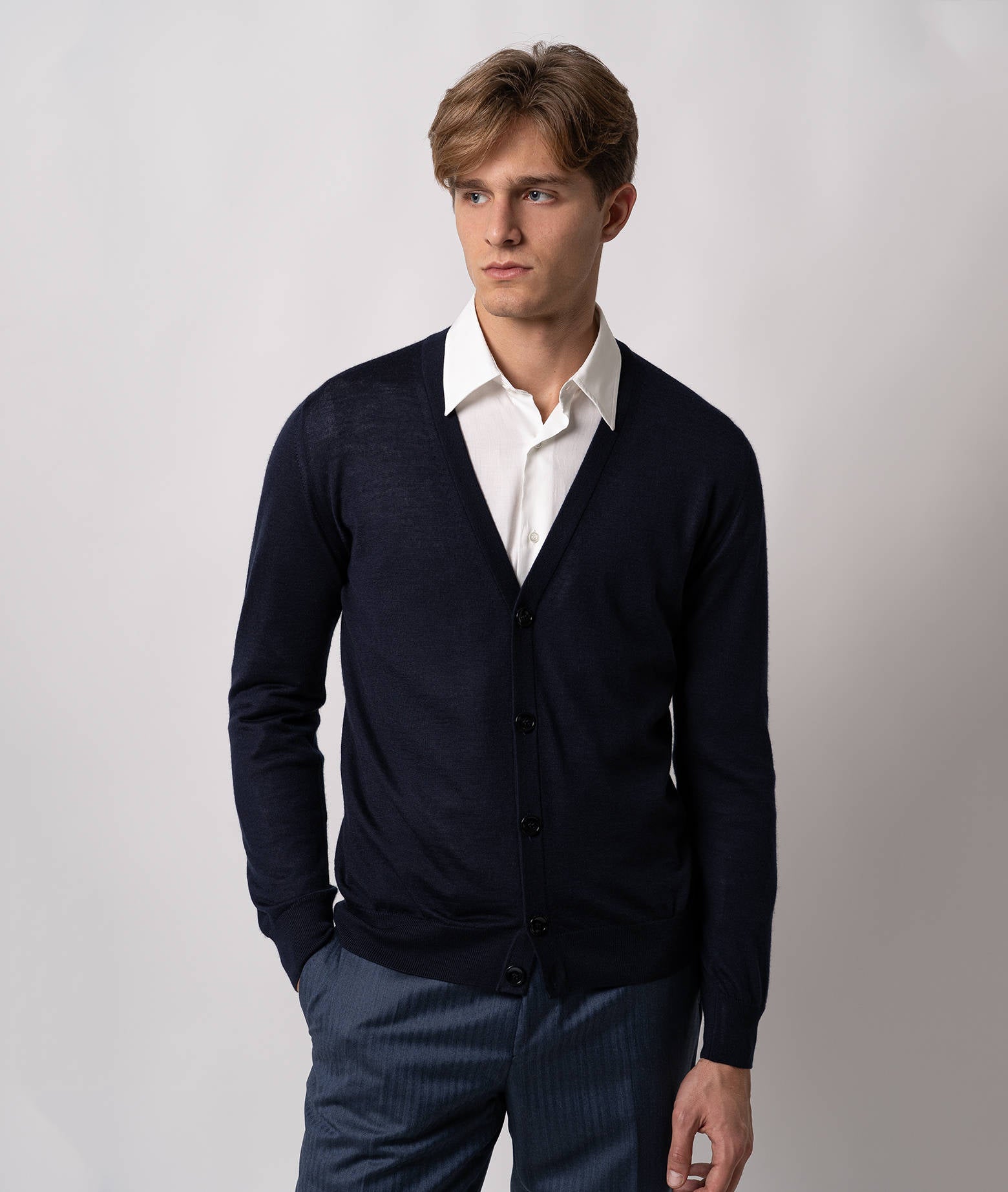 Cashmere And Silk Cardigan Ulaan Blue V Neck