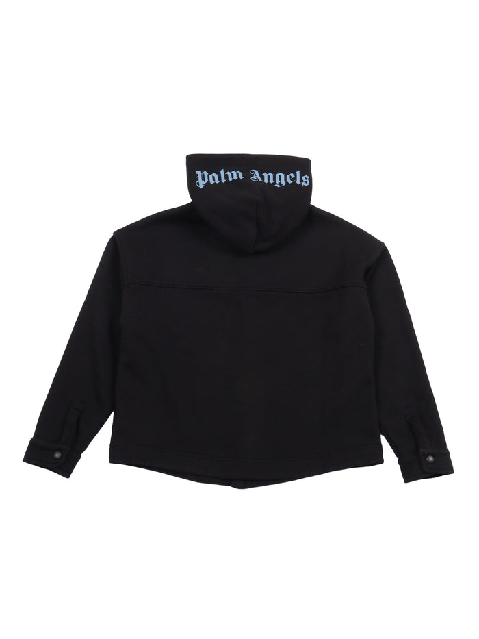 Classic Logo O-S Hoodie Black - Light Bl Cotton Lining Sweatshirt