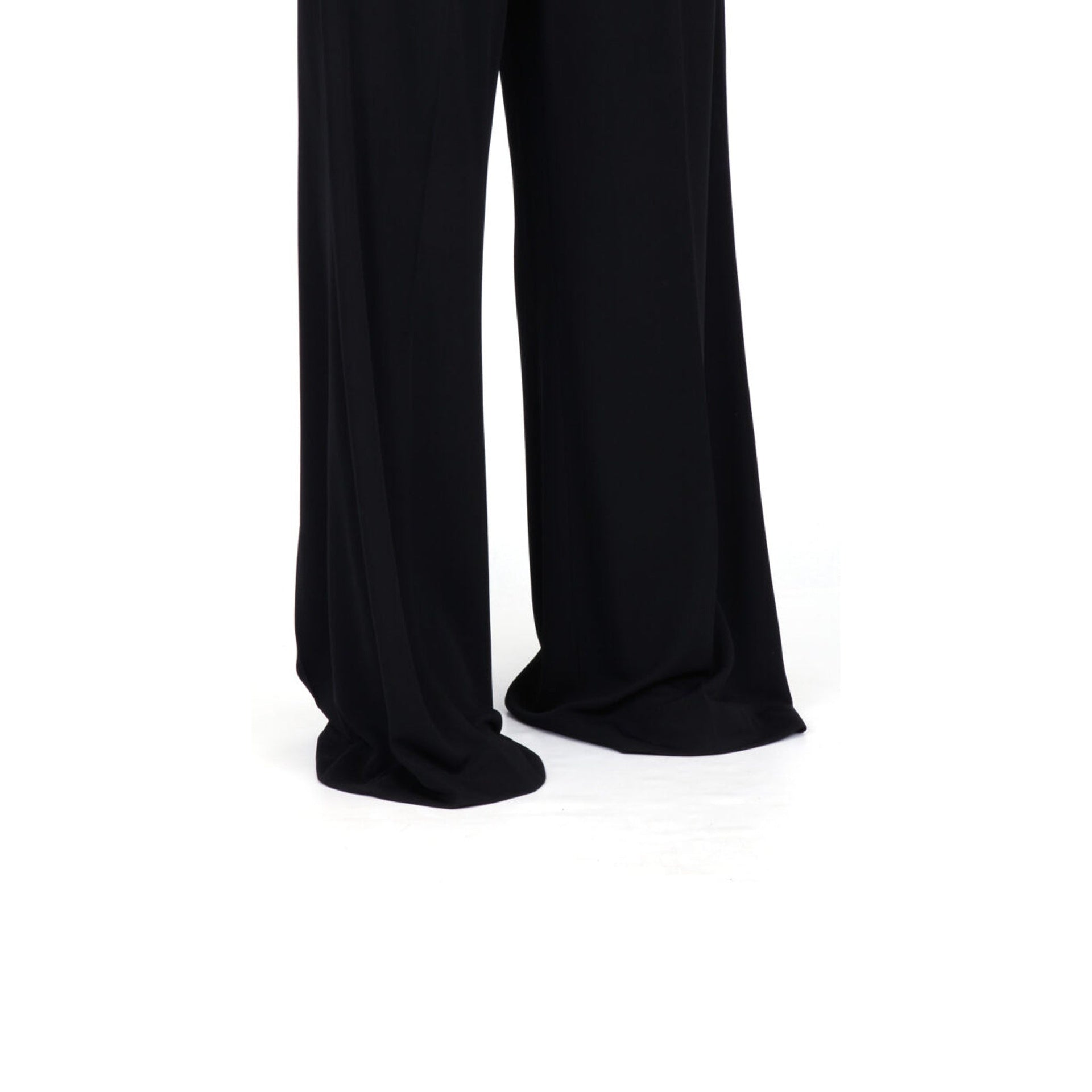 Wide-Leg Pants Black Viscose Polyamide