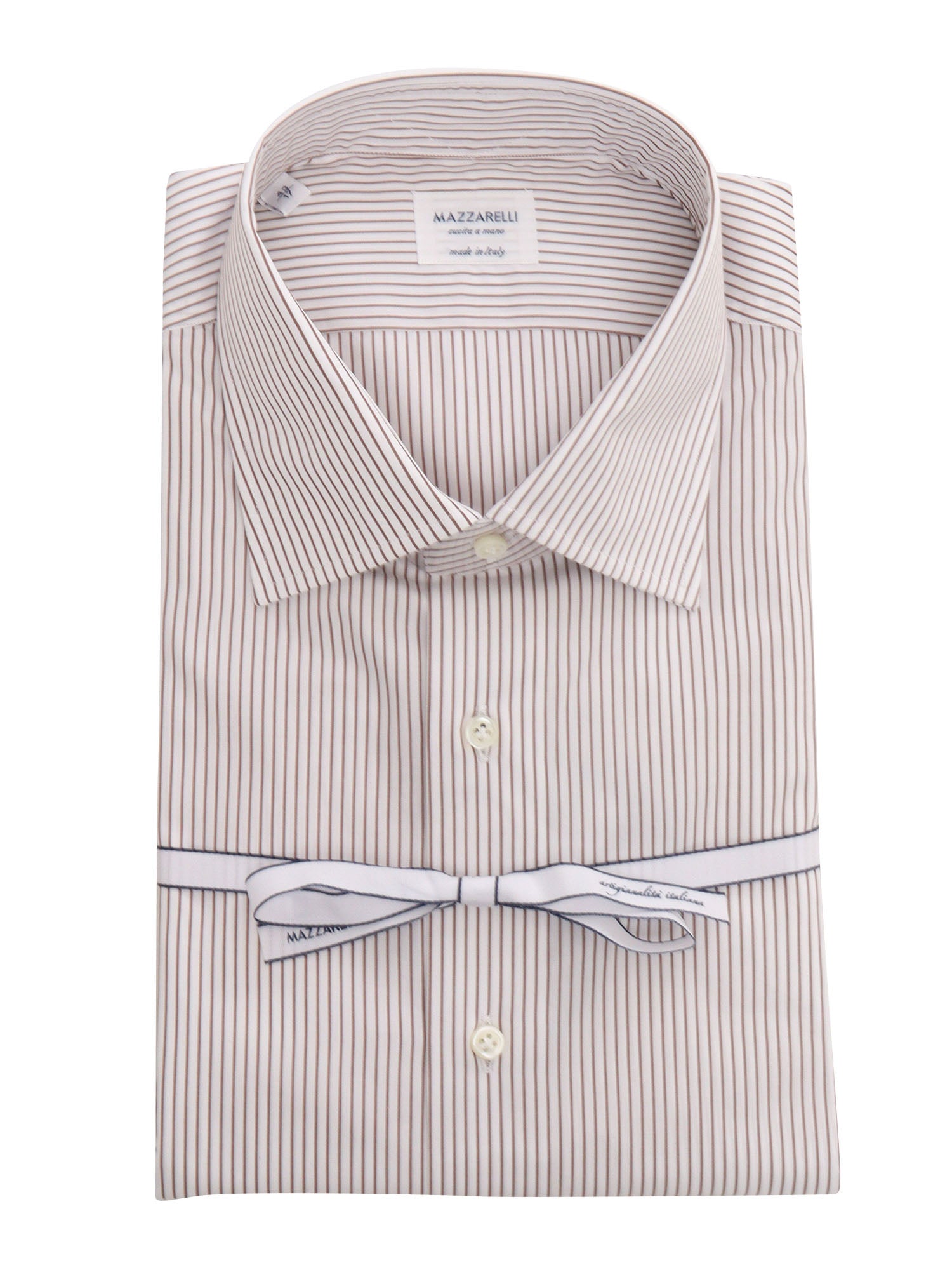 Striped Cotton Shirt Brown