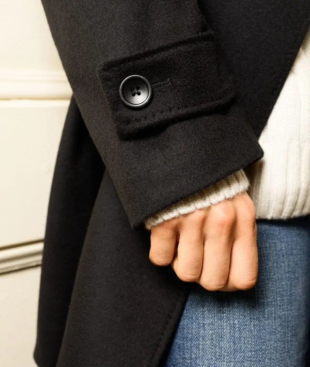 Wool And Cashmere Peacoat Denali Blue Capo Lungo Industriale
