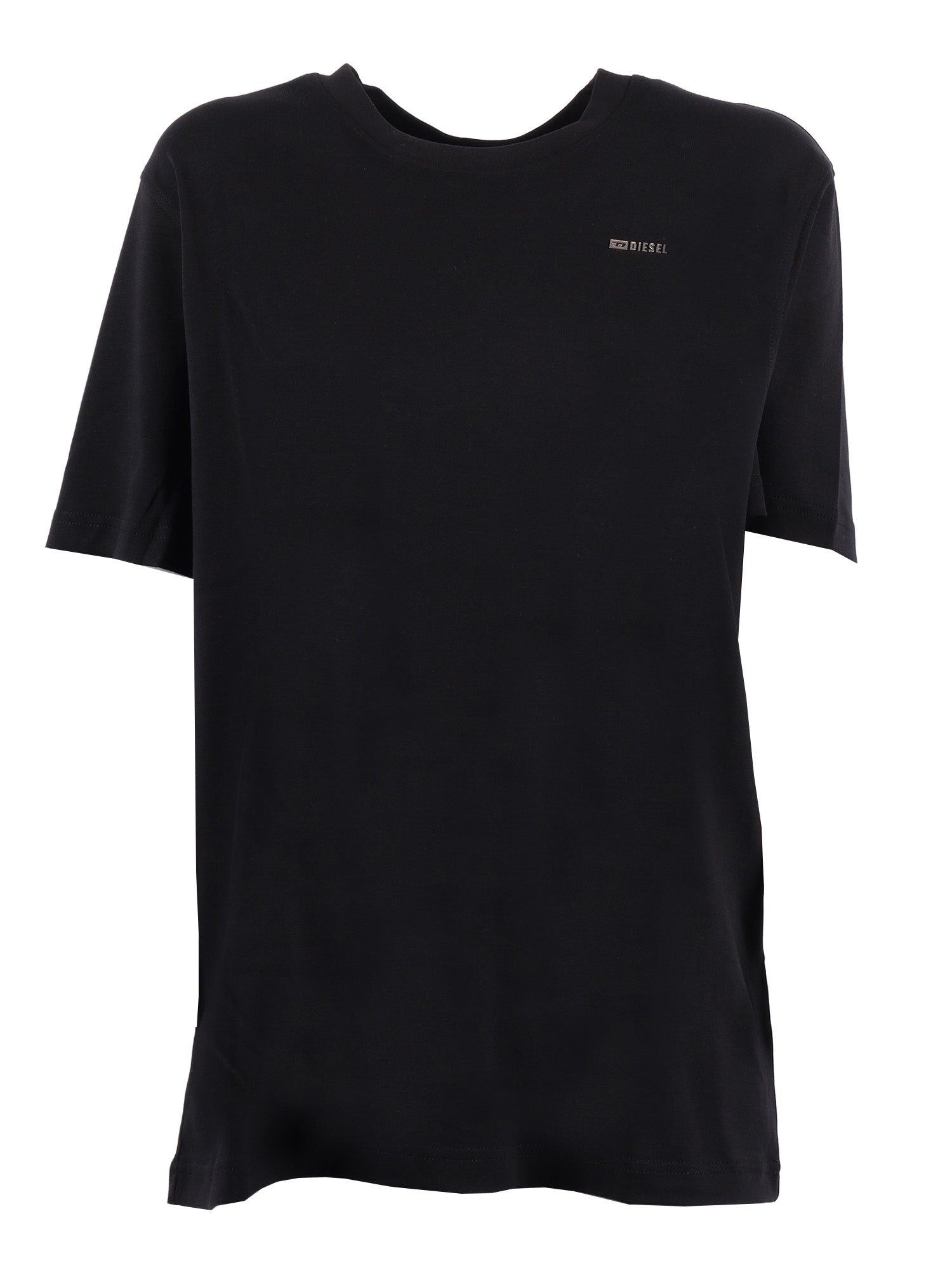 T-shirts Black Cotton Rib Elastan Short Sleeves T-shirt