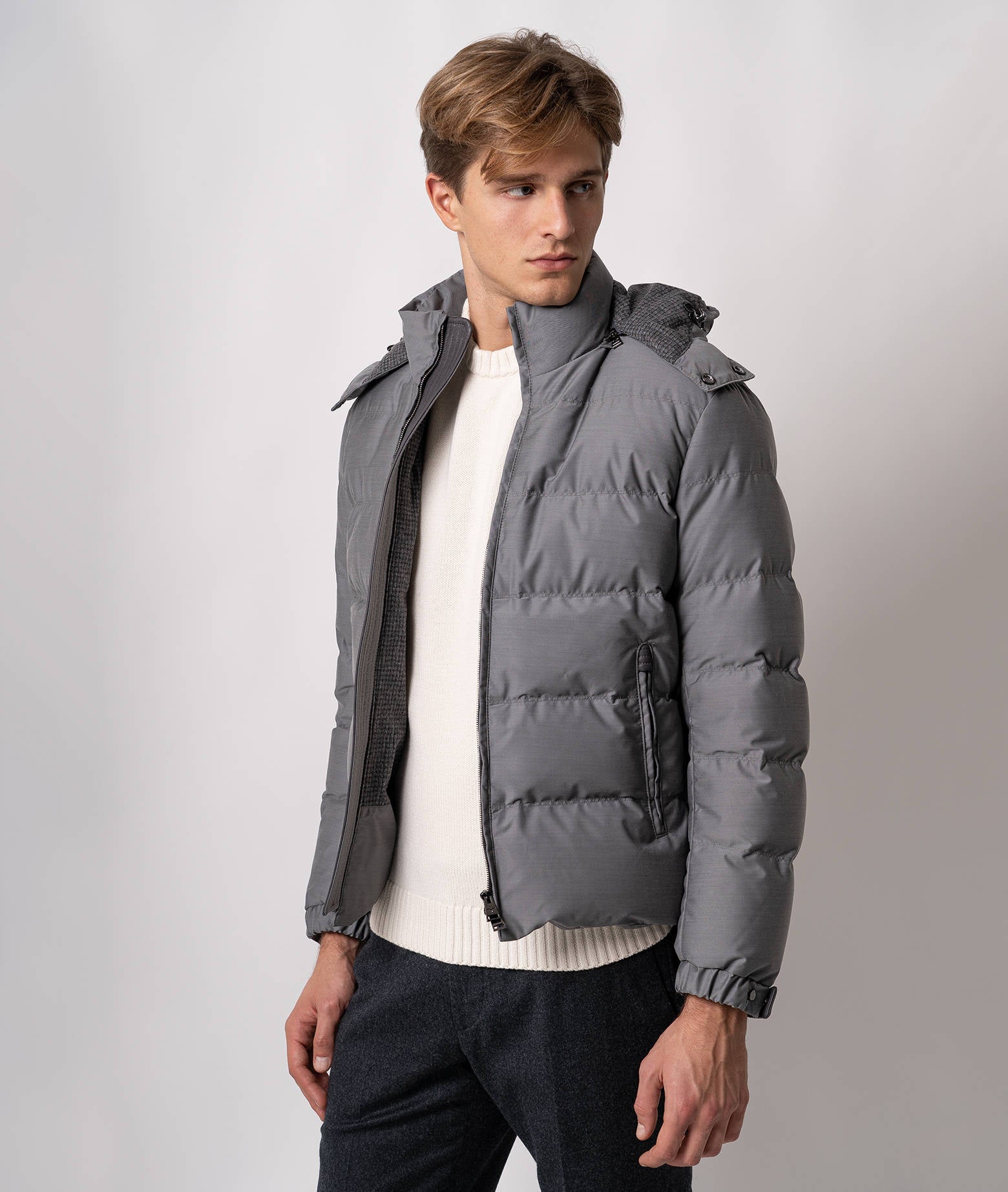 Quilted Down Jacket Ande Grey Sportwear Blouson
