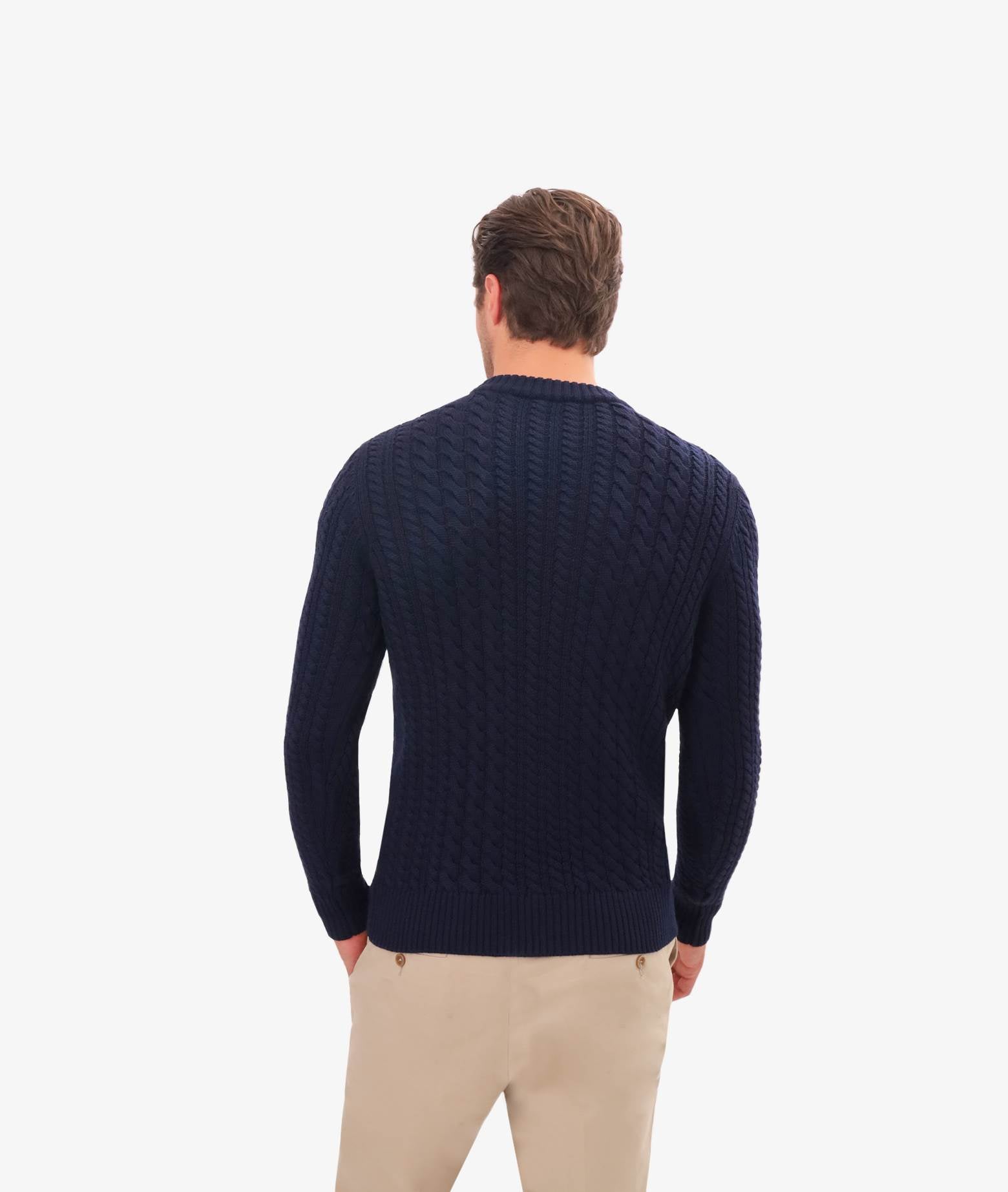Cable Knit Sweater Col Du Pillon Teal Maglieria Dis/lav Pesante