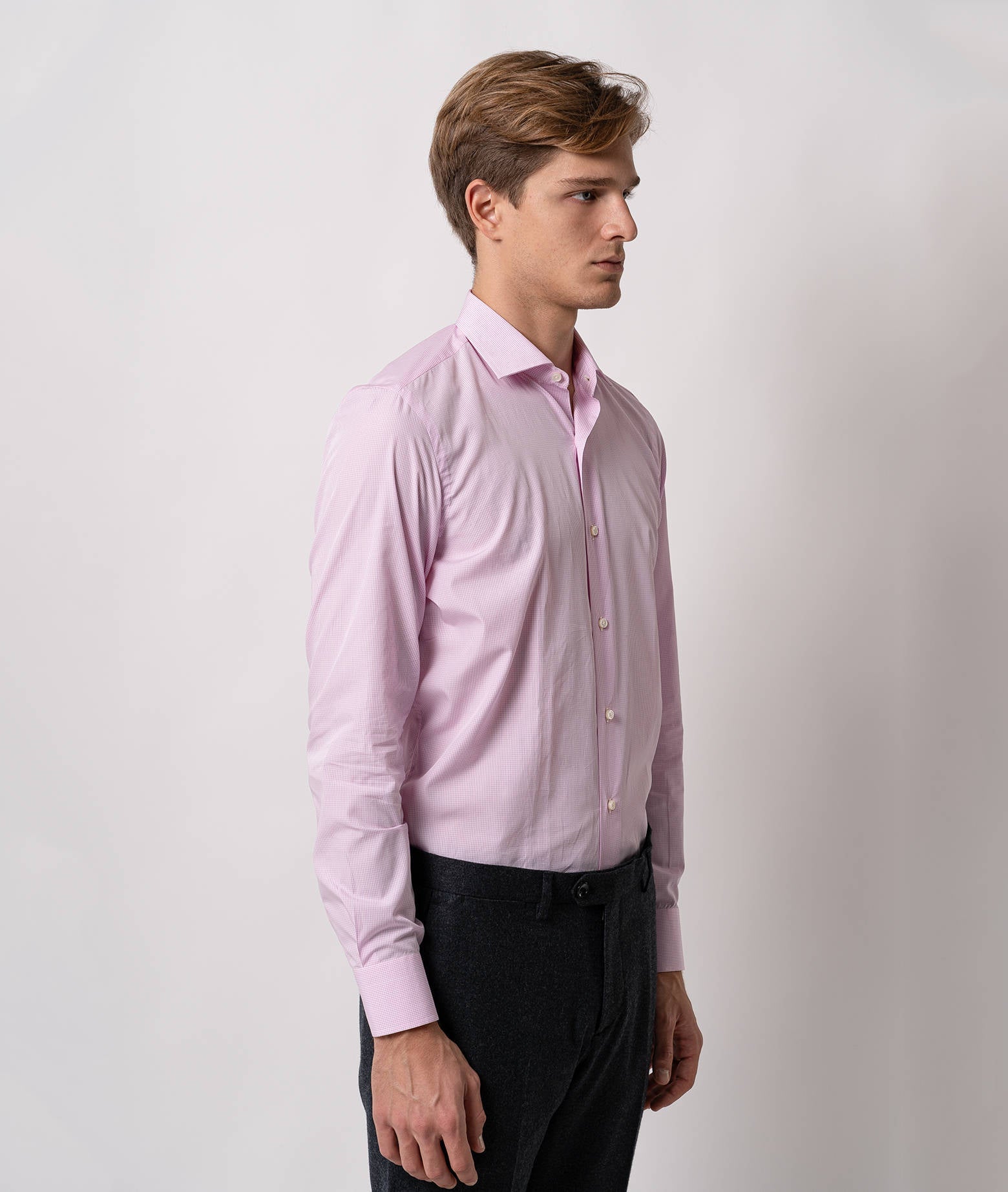Tailored Cotton Shirt Mayfair Pink Hand Made