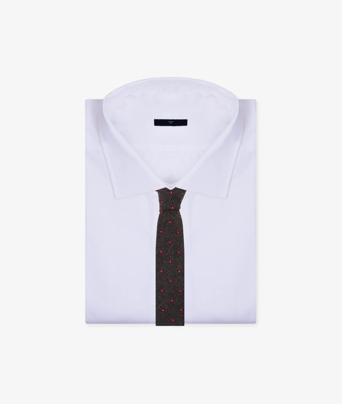Seven Folds Tie Brown Small Pattern
